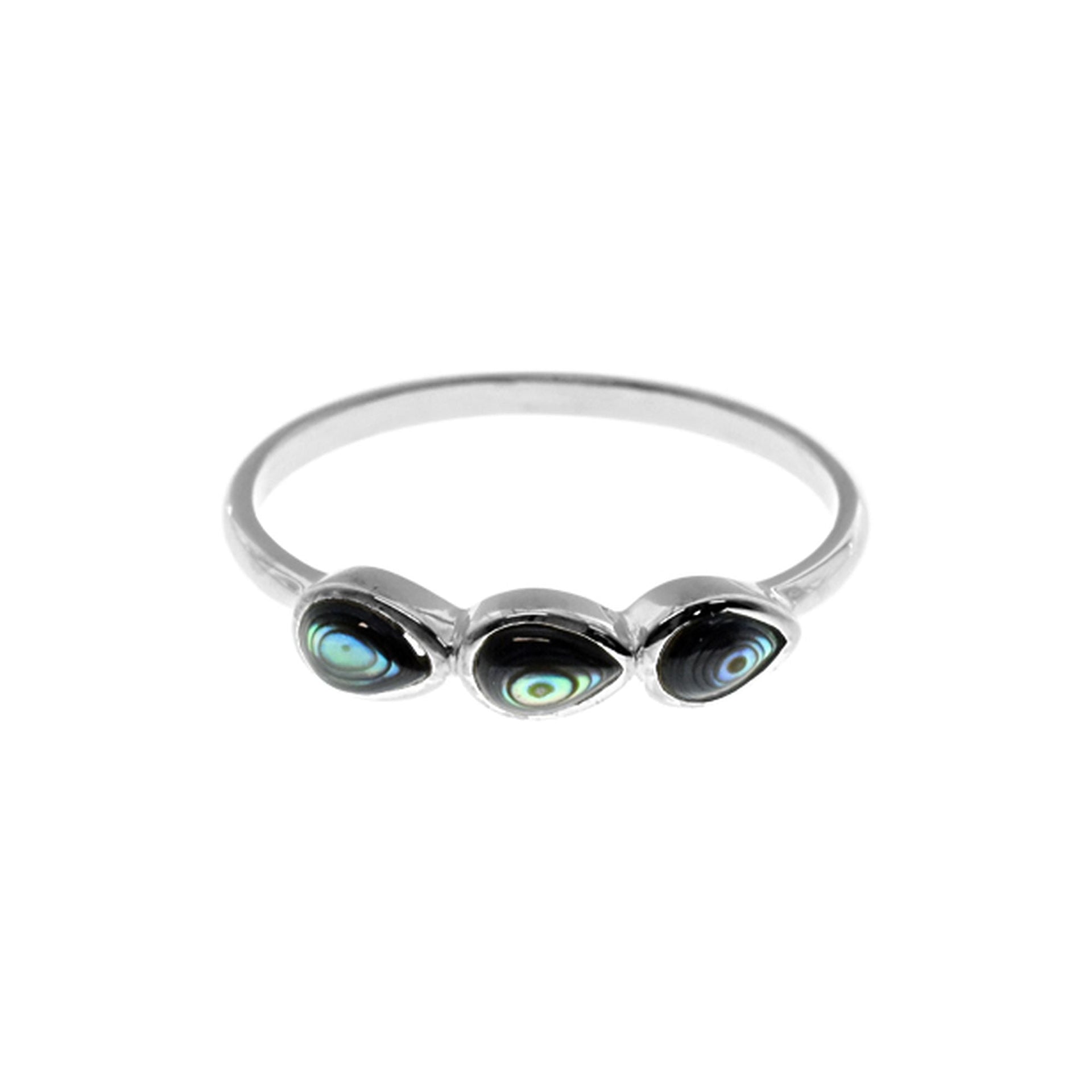 Angelica triple paua shell ring