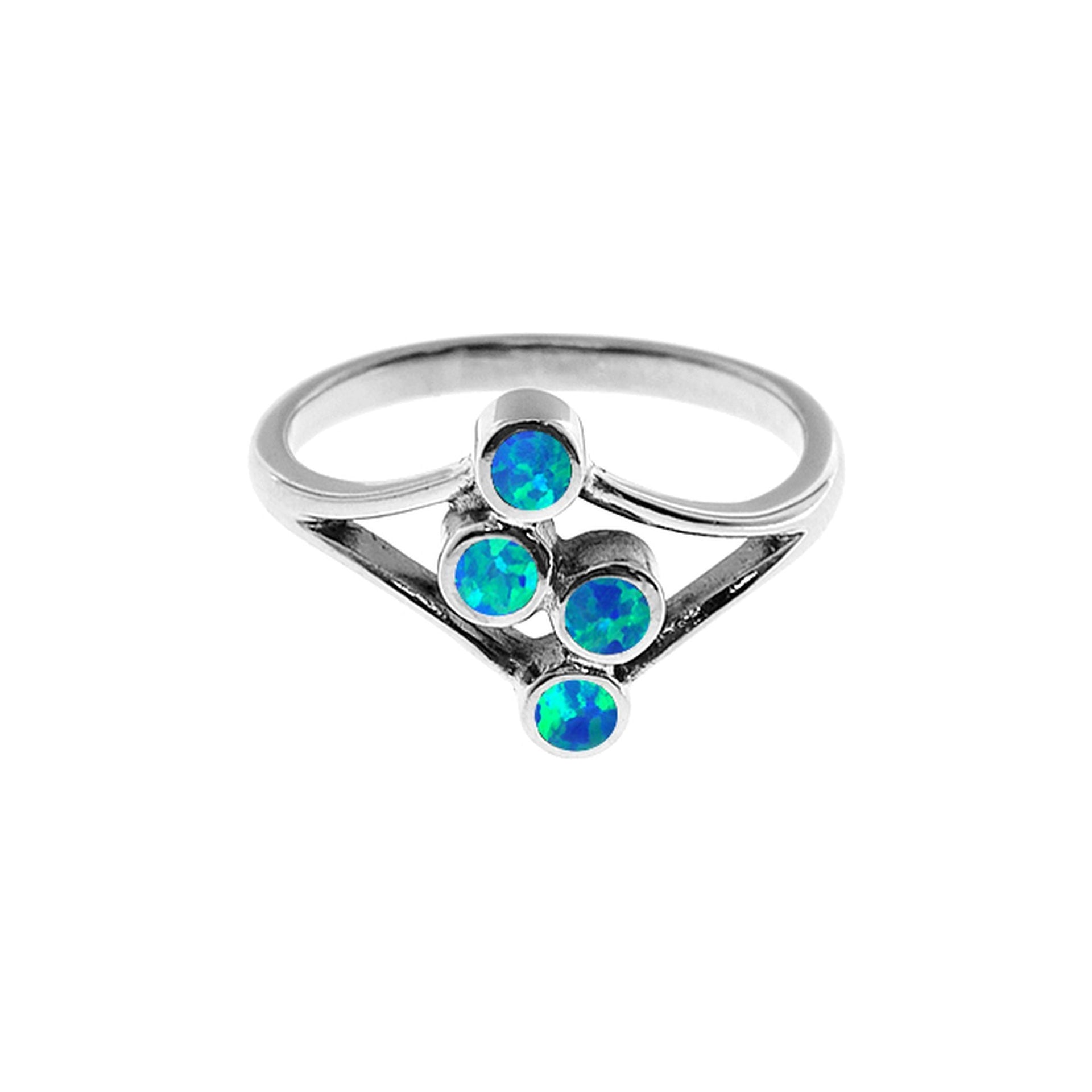 Antoinette clustered blue opalique ring