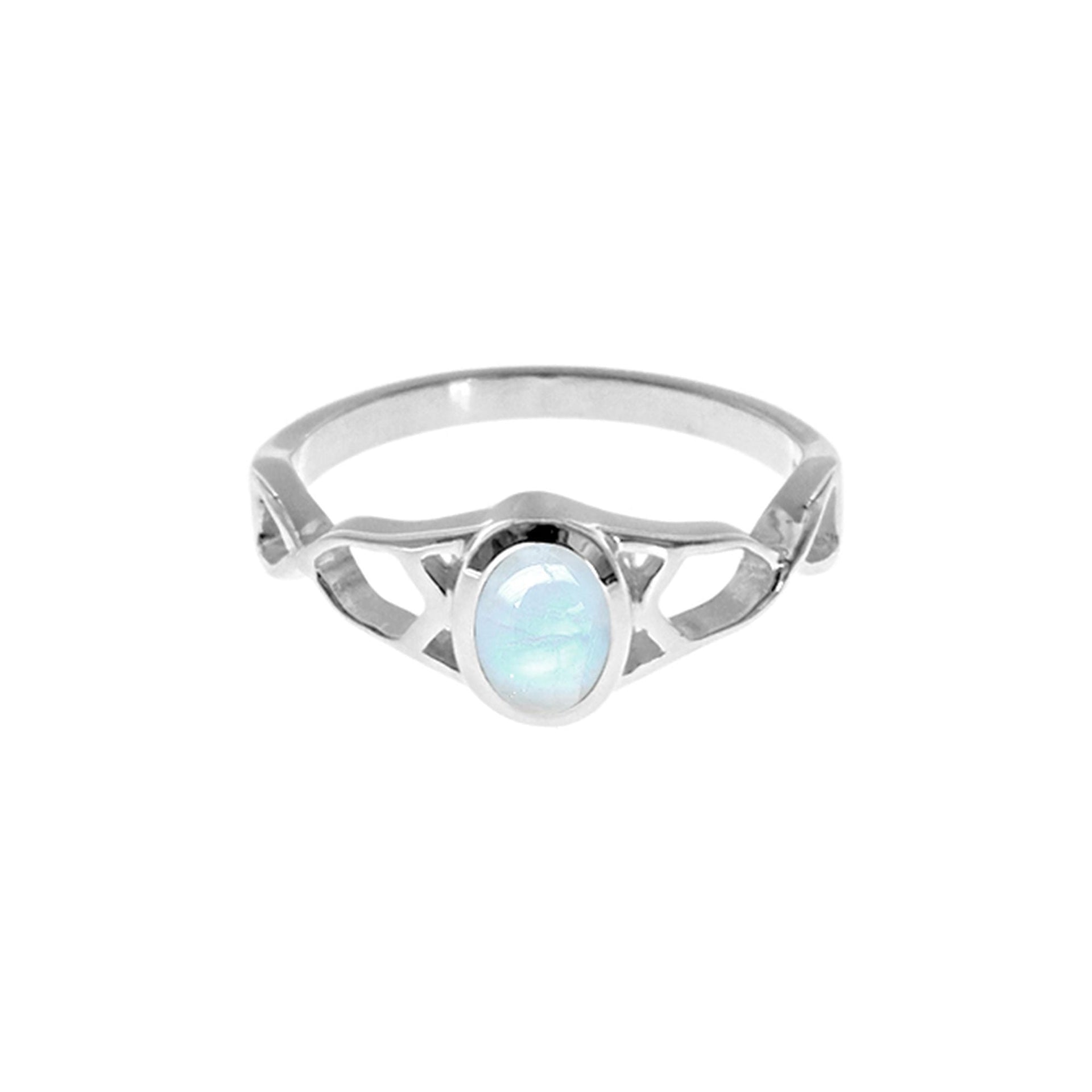 Bridget modern design rainbow moonstone ring