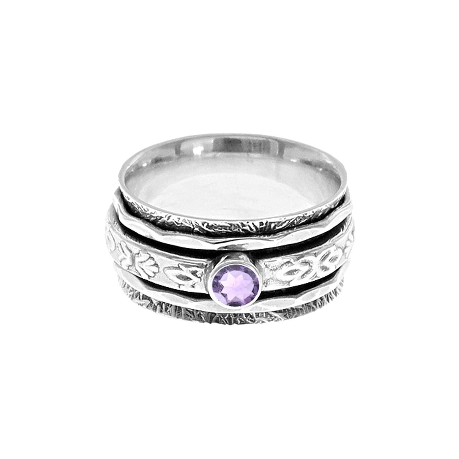 Catalina fleur de lys spinner ring with amethyst