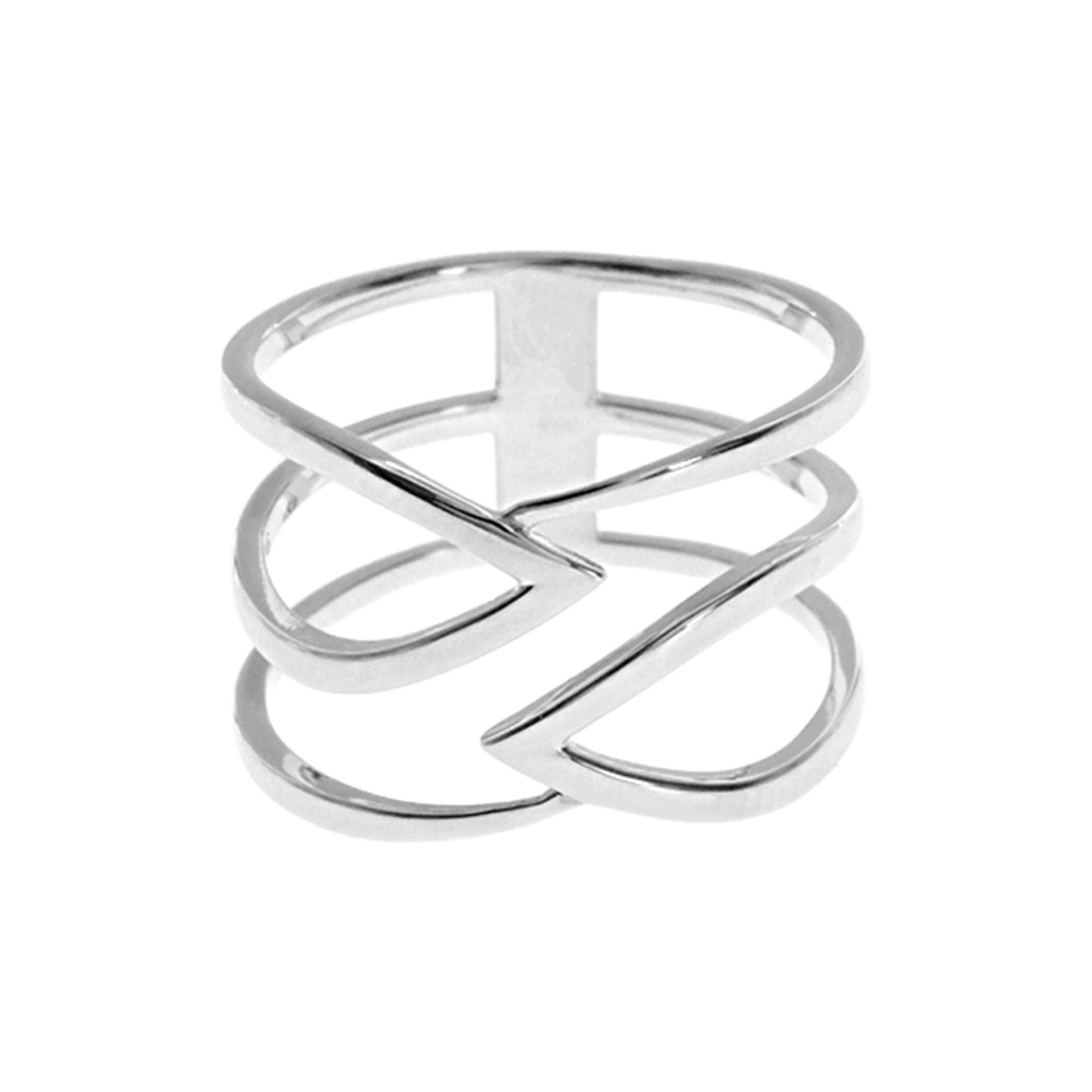 Eloise intertwined double chevron ring