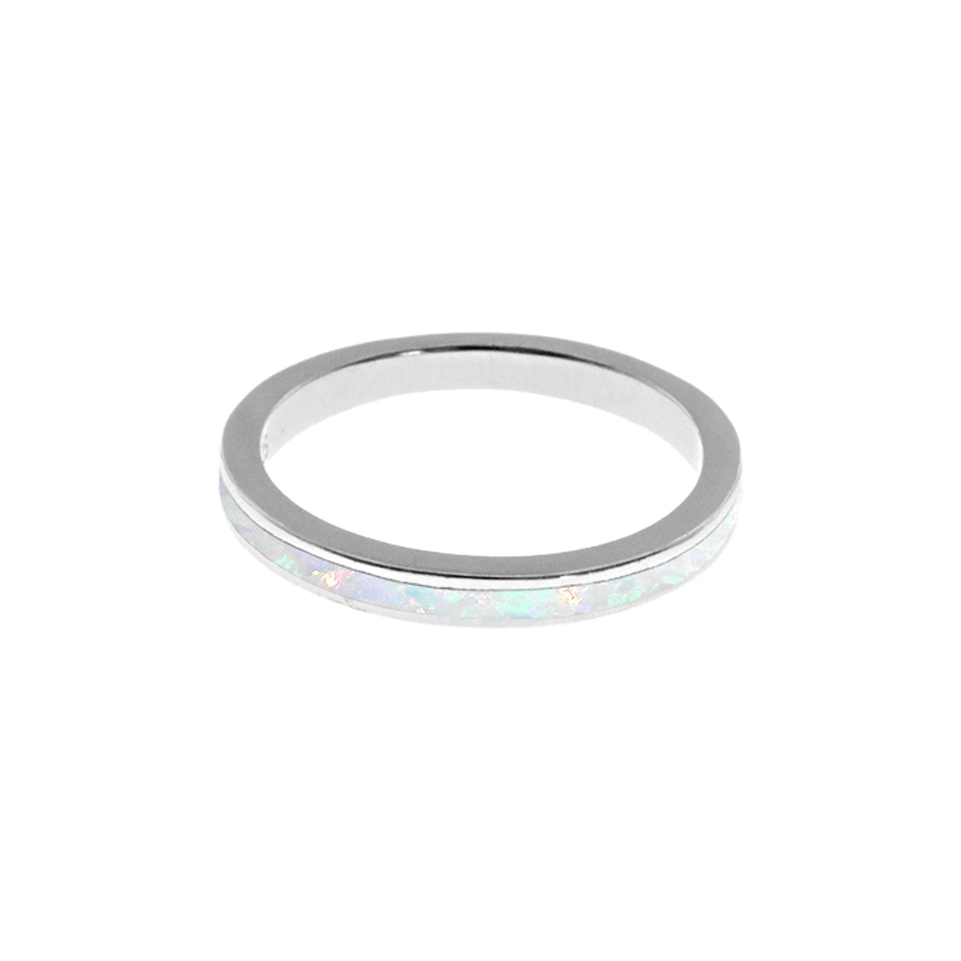 Diana white opalique band ring