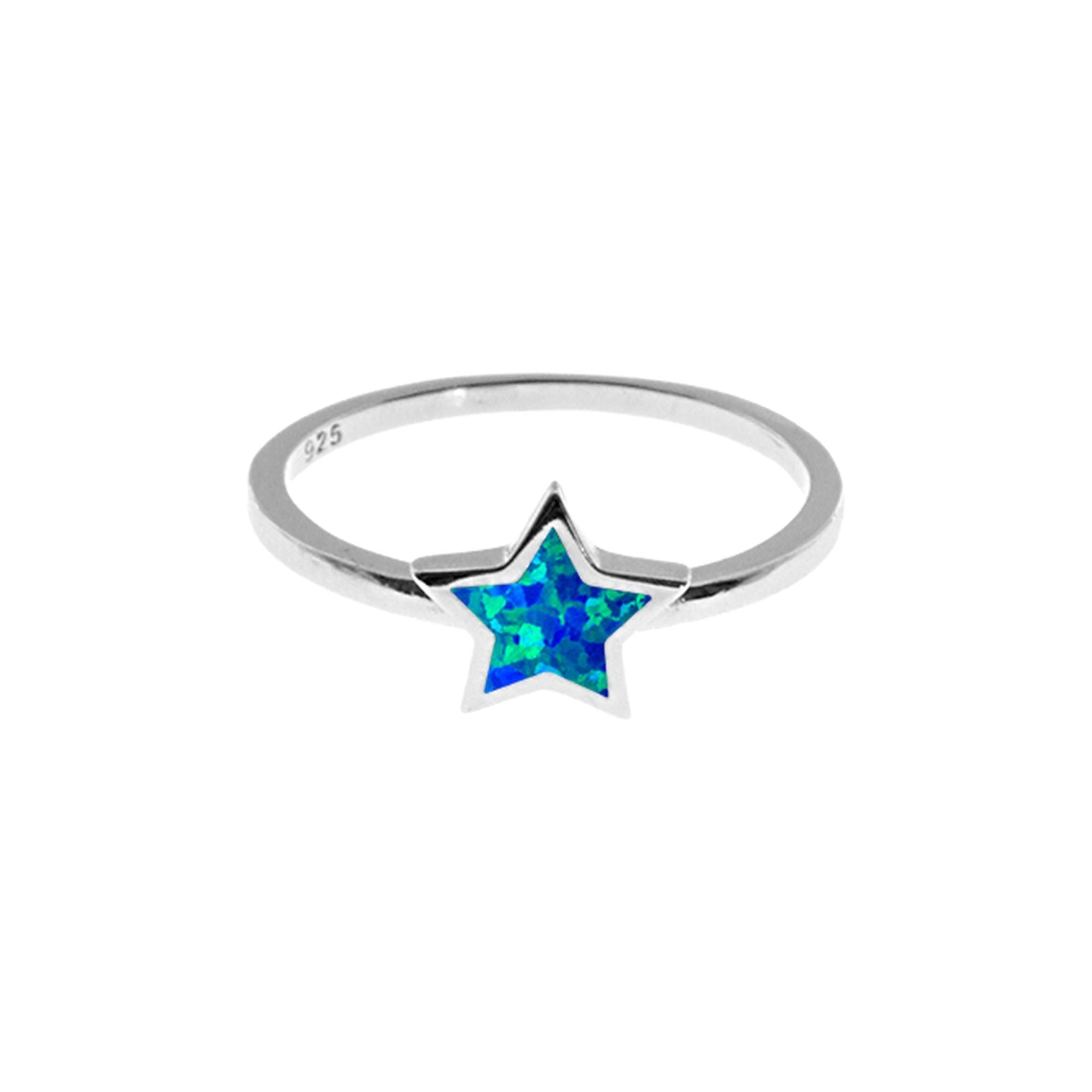 Diana blue opalique star ring
