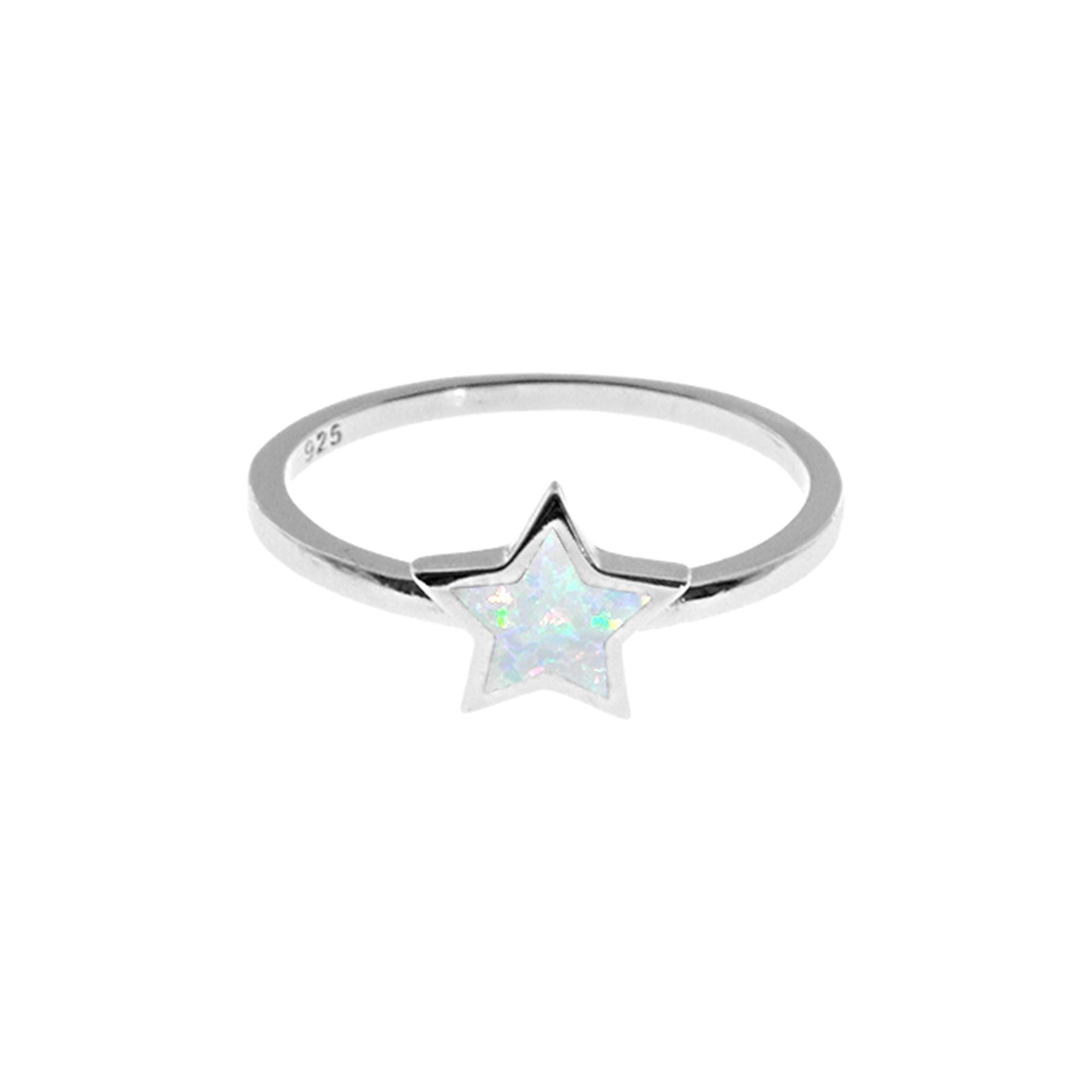 Diana white opalique star ring