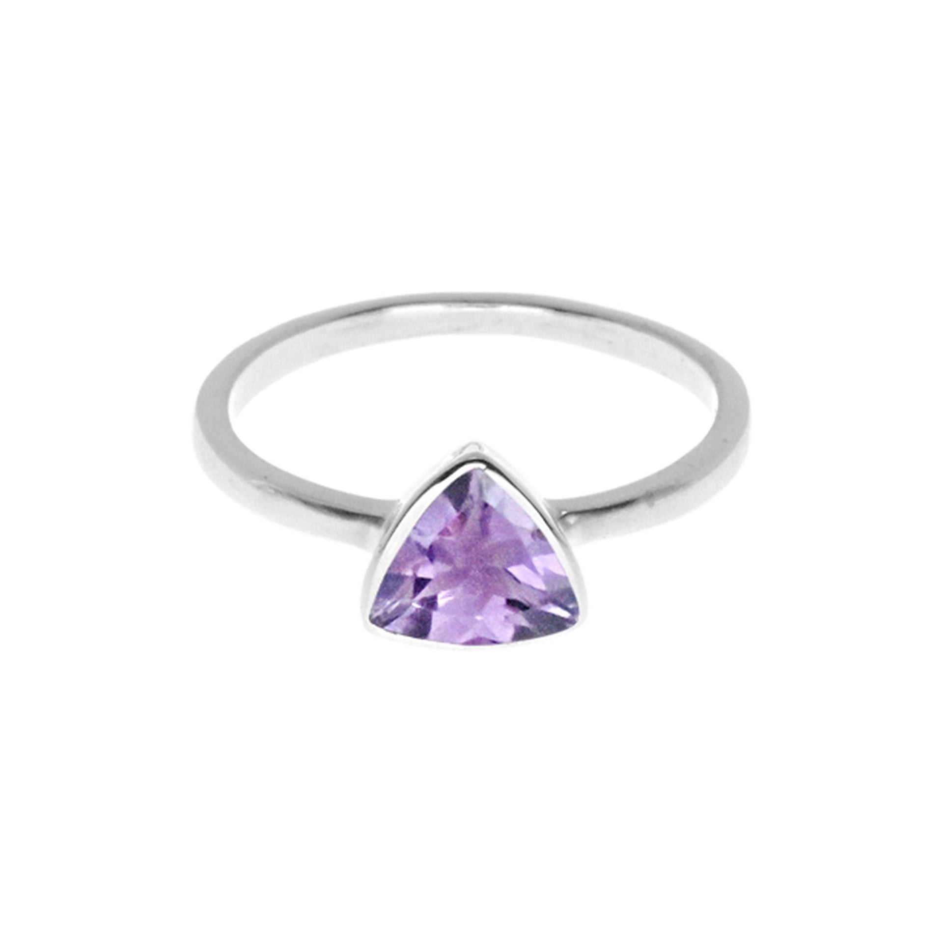 Samira trillion cut amethyst ring