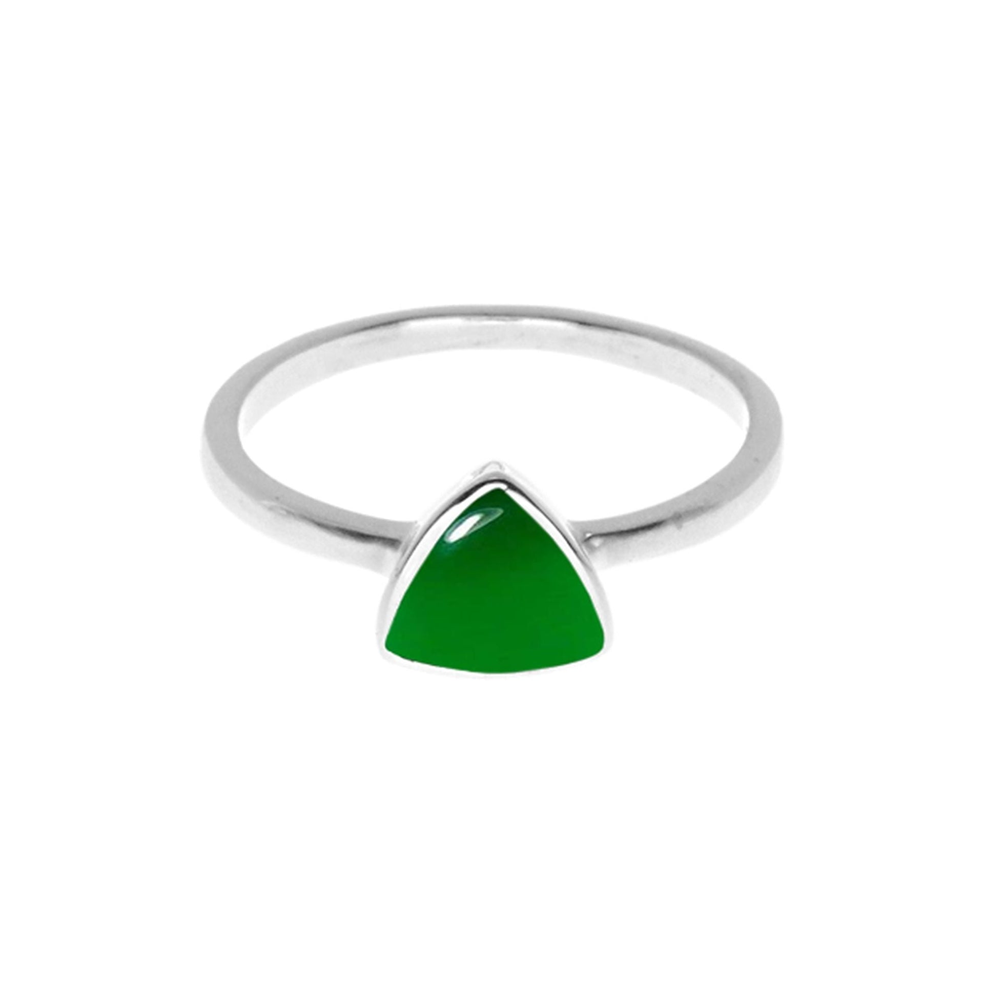 Samira trillion cut green agate ring