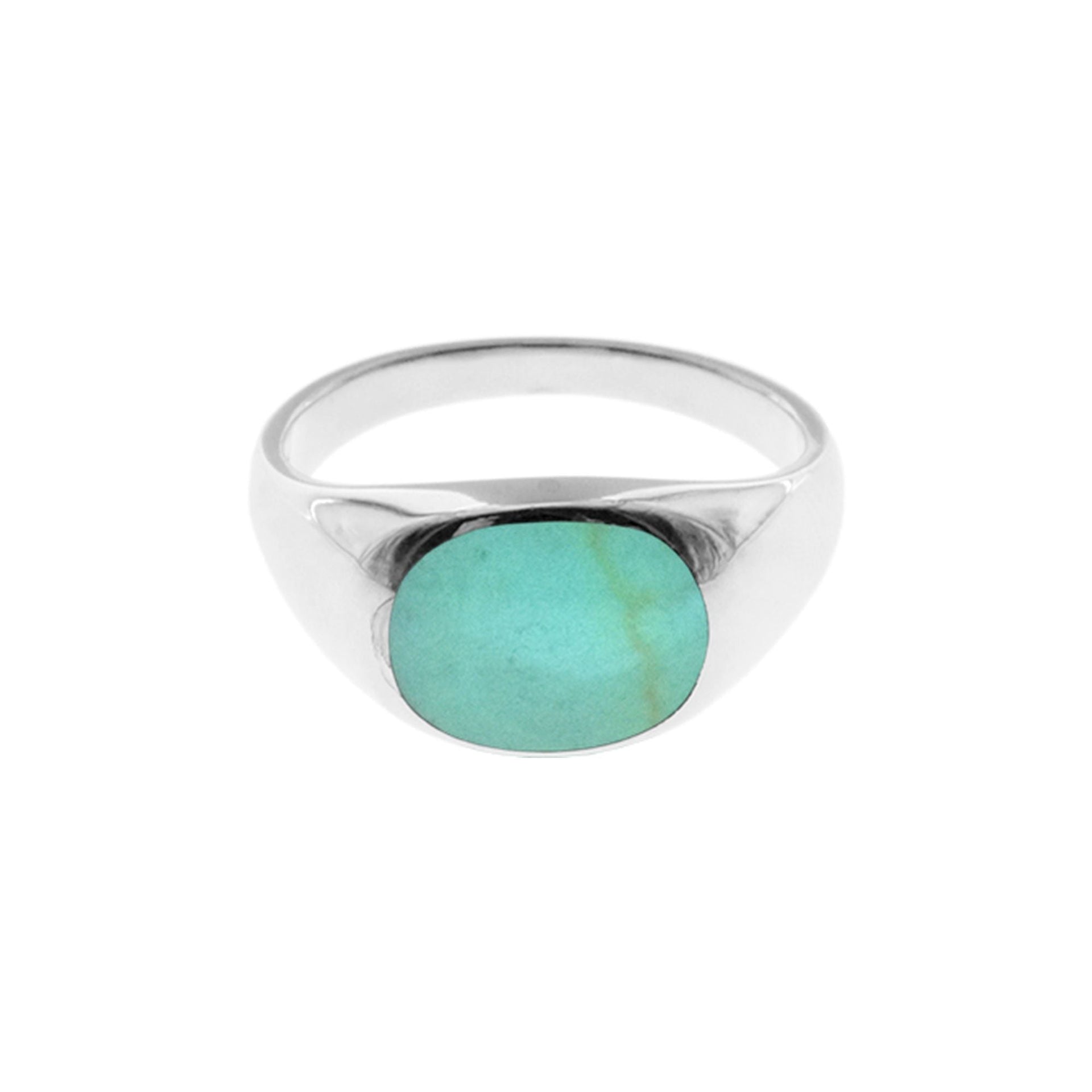 Lola turquoise signet style silver ring