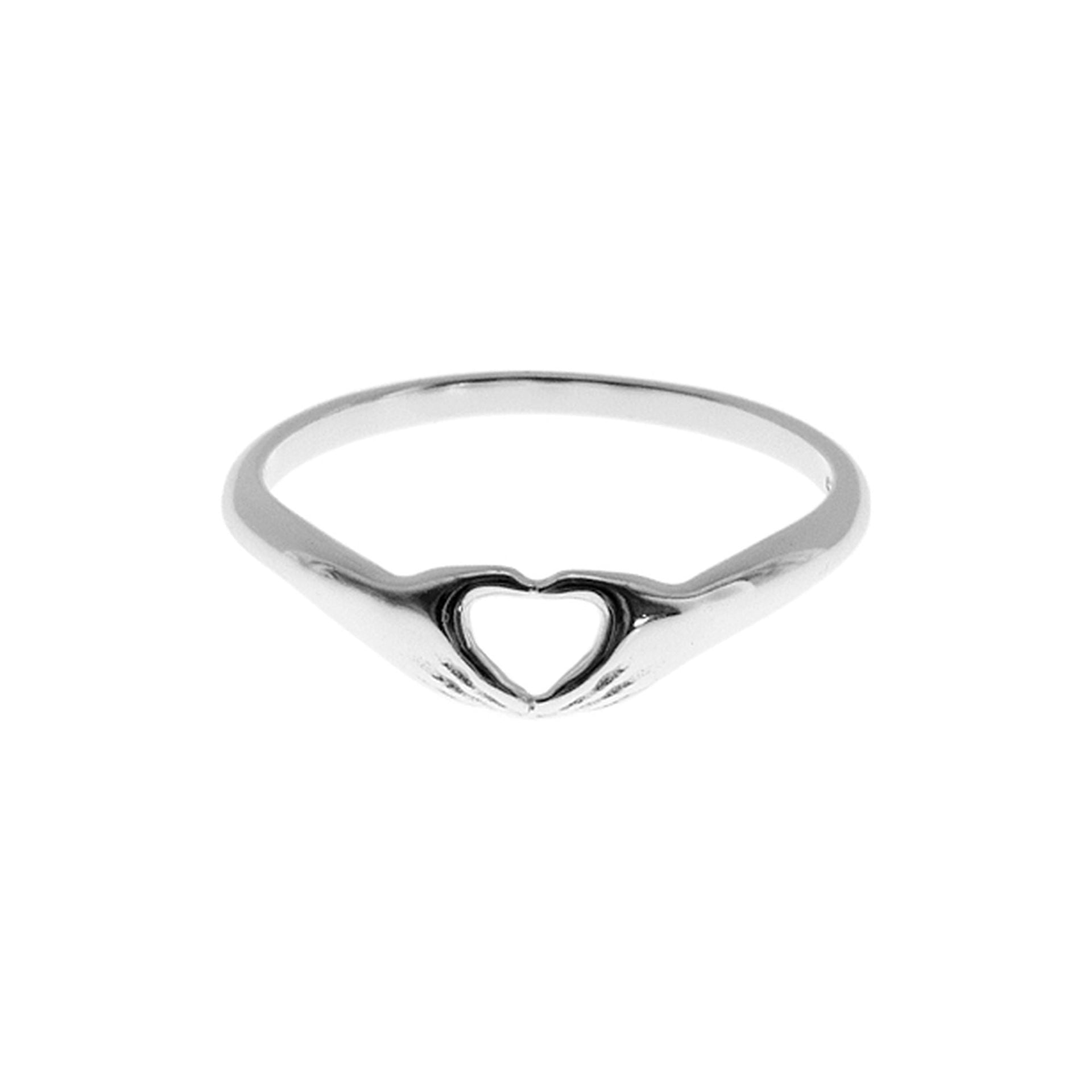 Lily simple heart hands ring