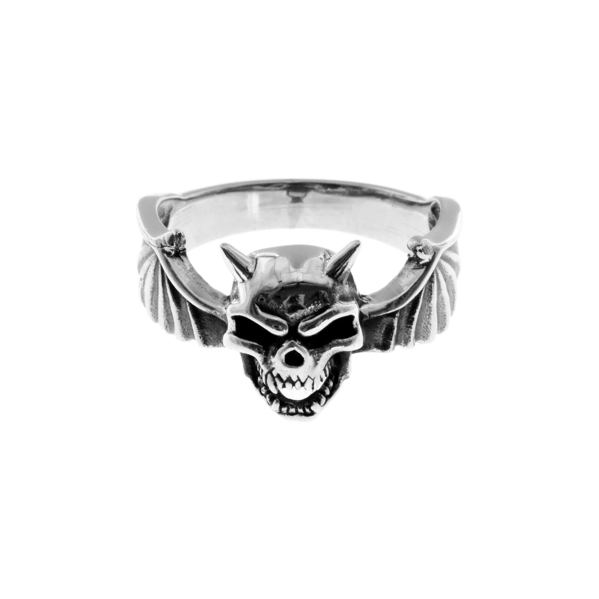 Harley bat skull ring