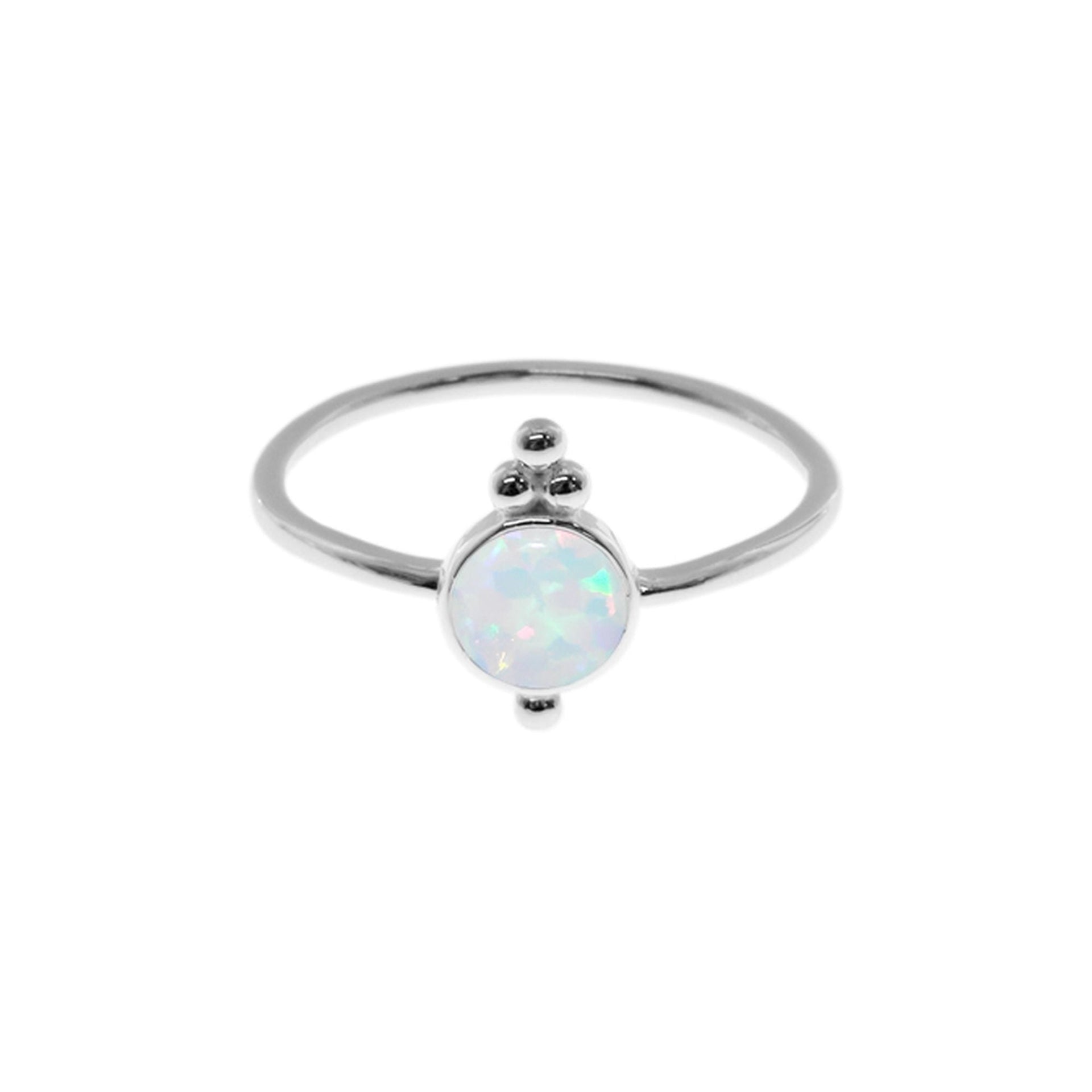 Shannon small white opalique boho ring