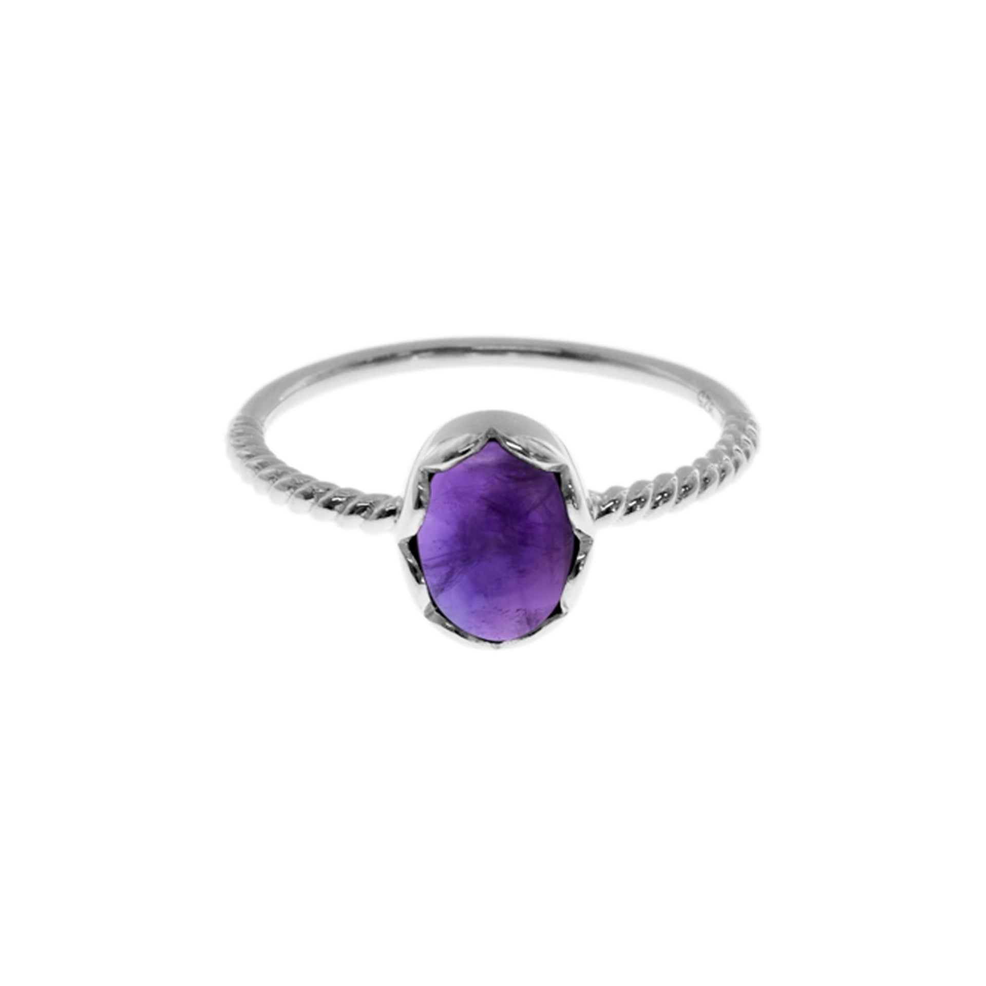 Bridget scallop edge amethyst ring