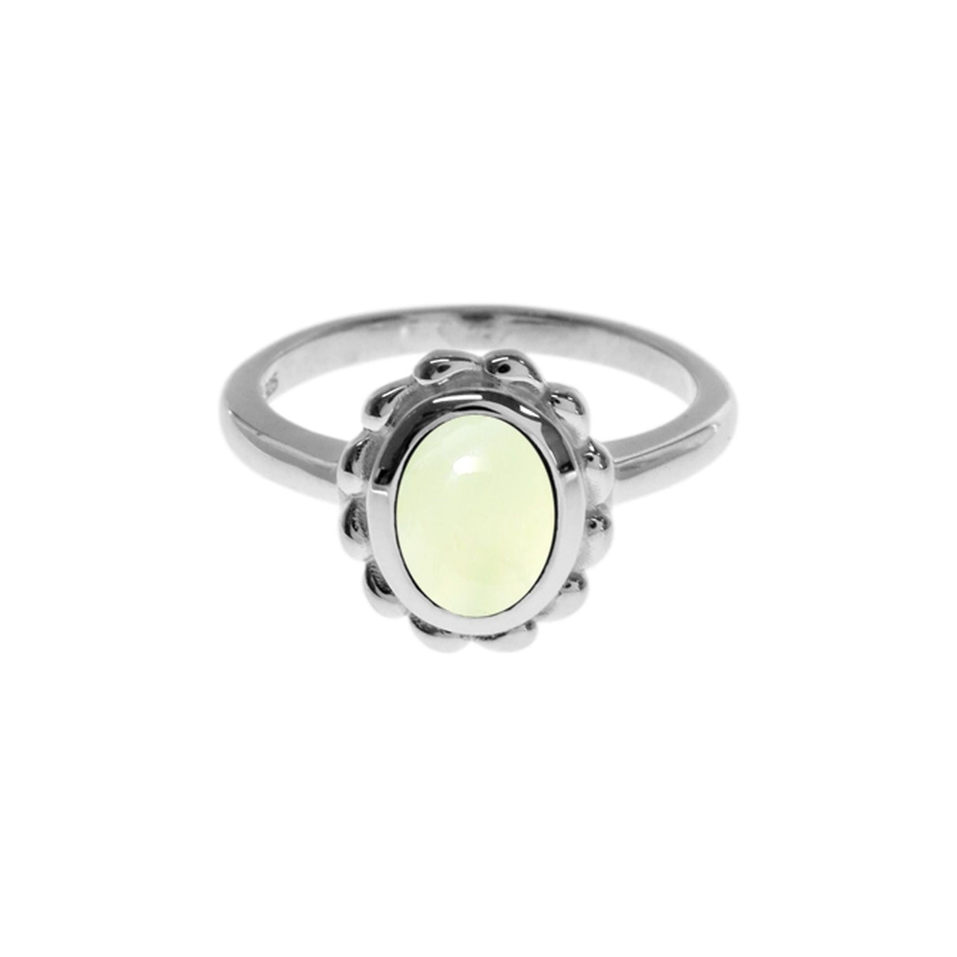 Bridget bobble edge prehnite ring