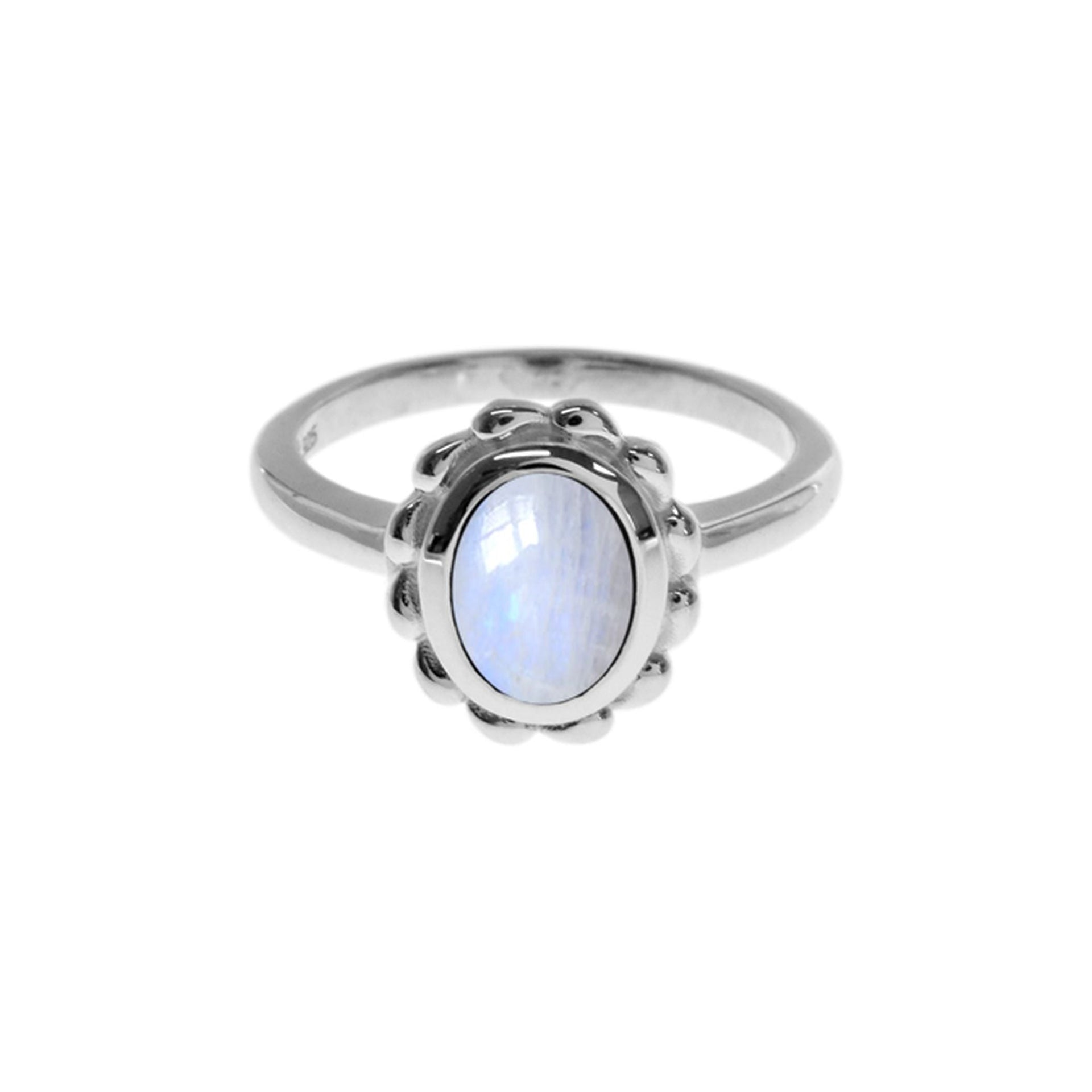 Bridget bobble edge rainbow moonstone ring