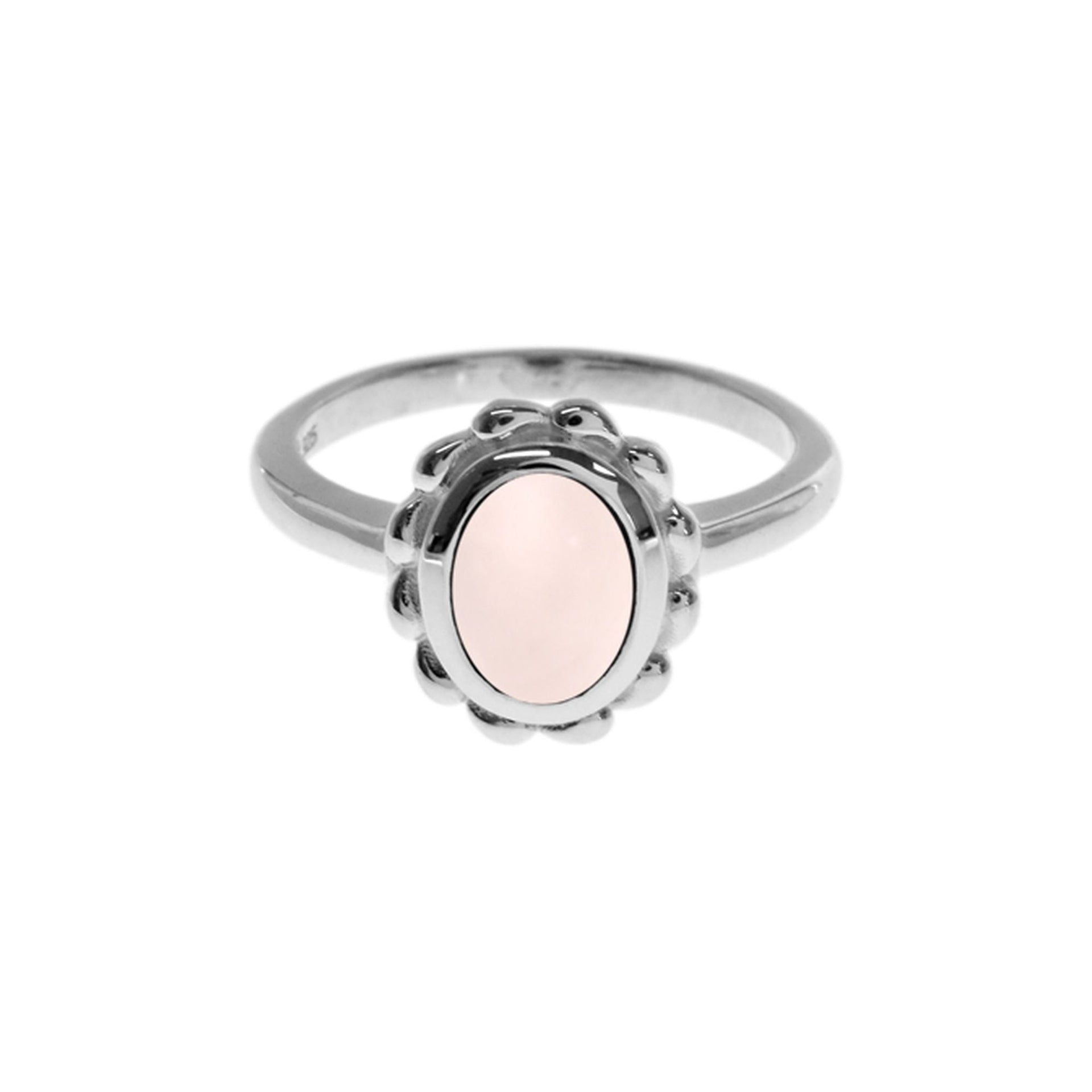 Bridget bobble edge rose quartz ring