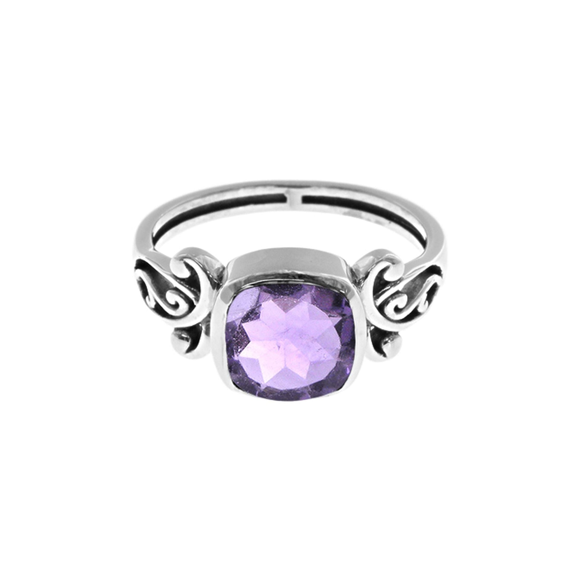 Isla cushion amethyst ring