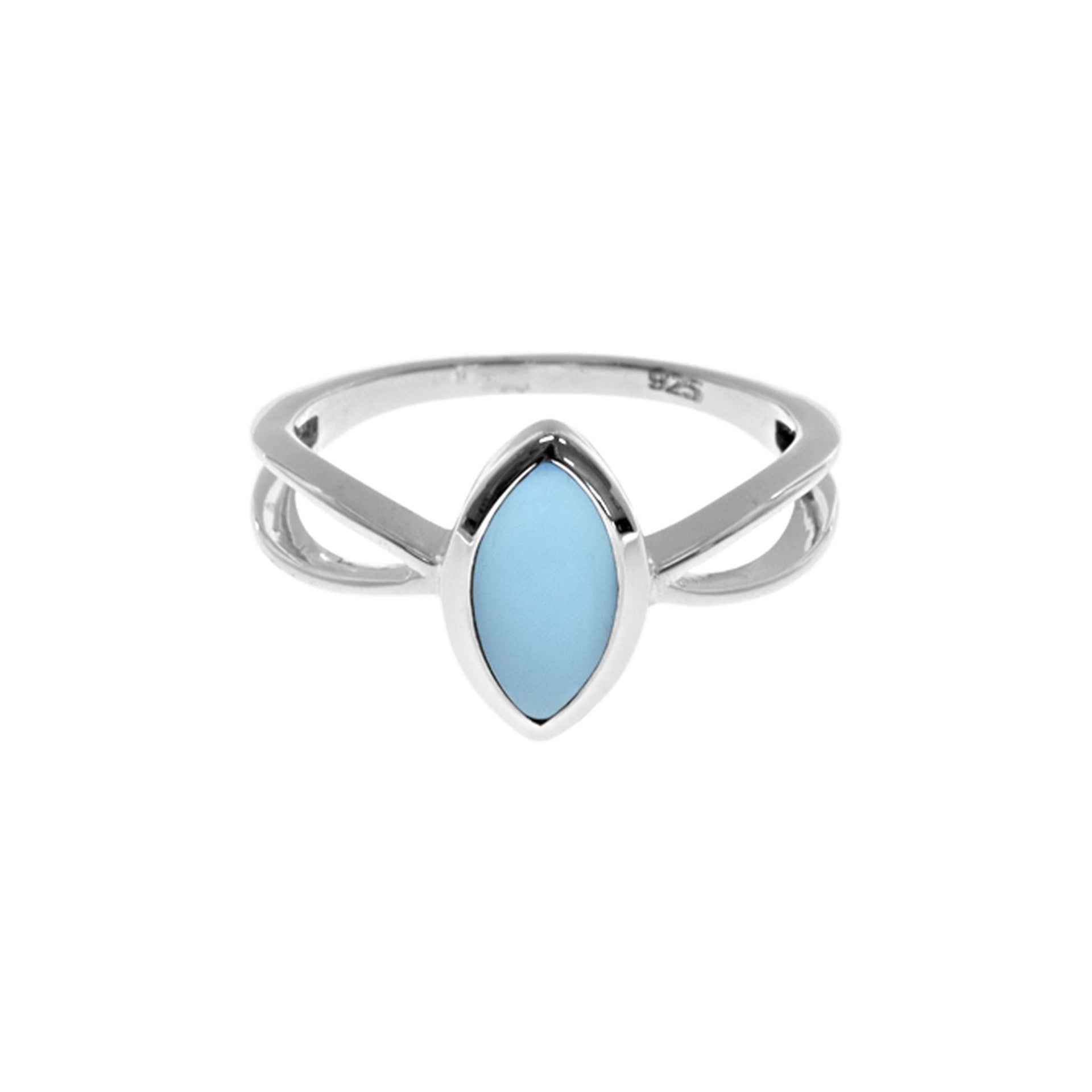 Ivy marquis blue chalcedony ring