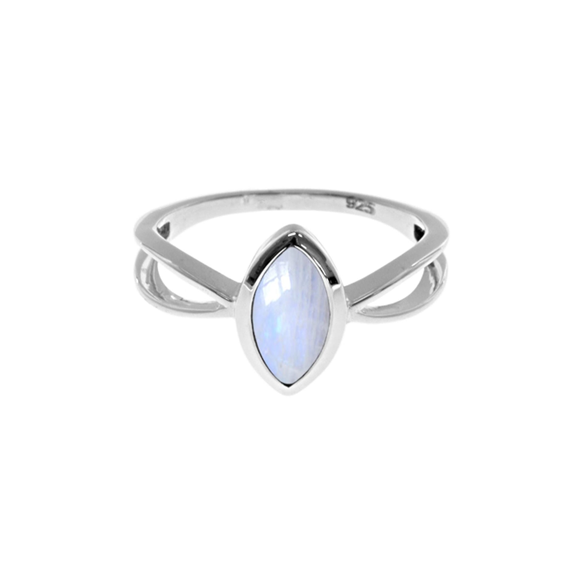 Ivy marquis rainbow moonstone ring