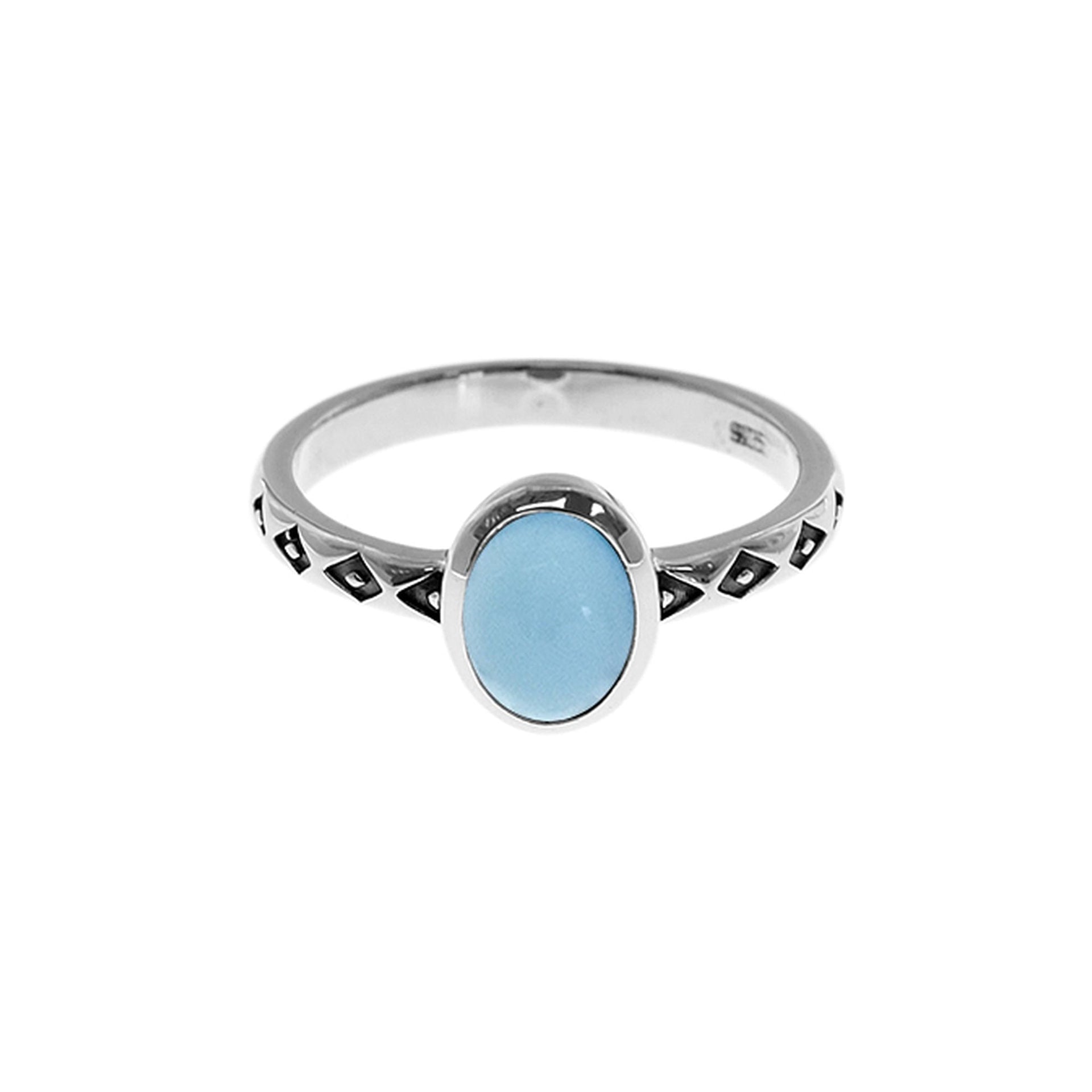 Tilly diamond dot blue chalcedony ring