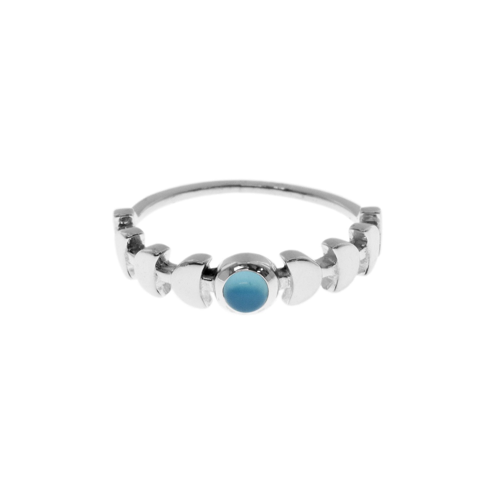 Tilly blue chalcedony half moon ring