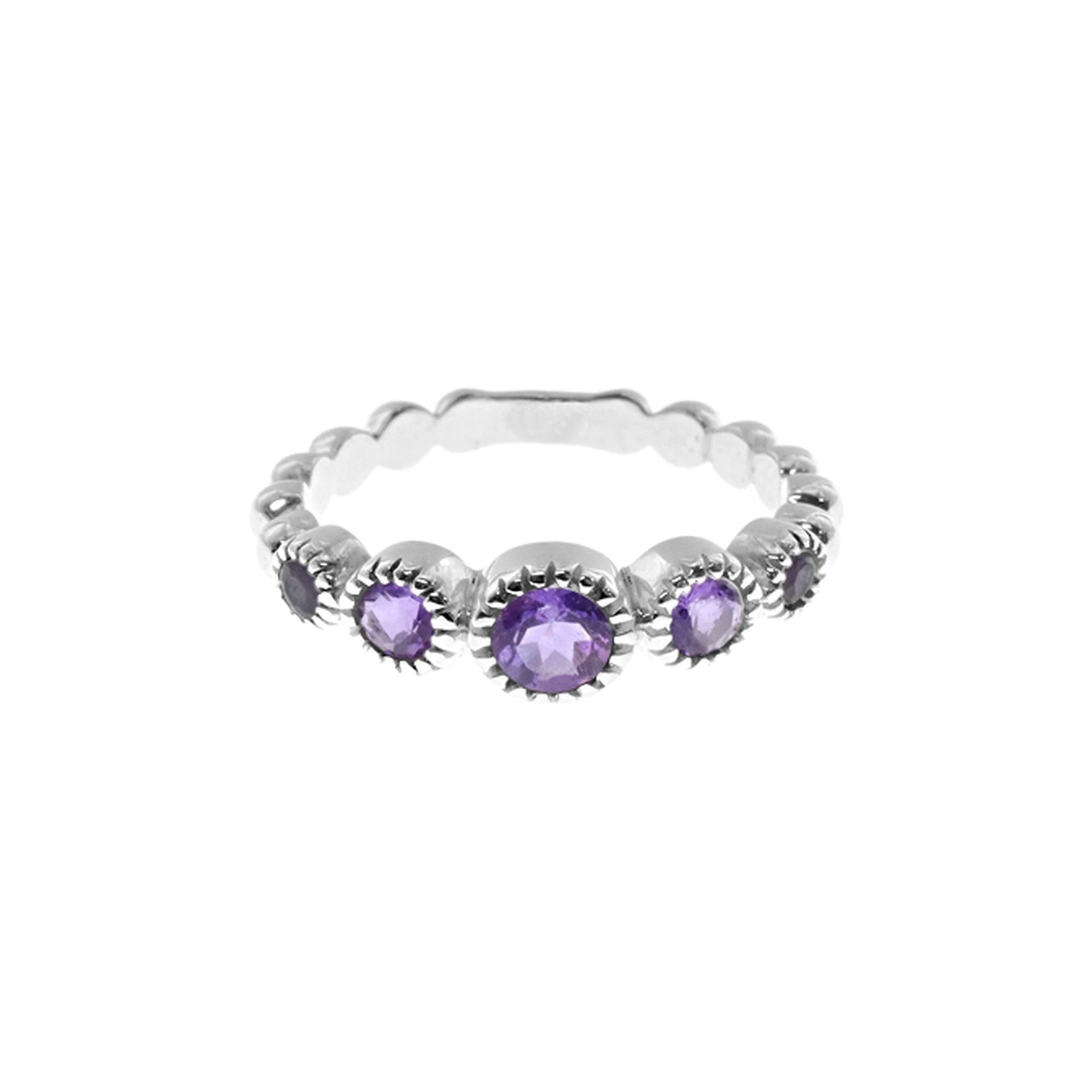 Kara five stone amethyst ring