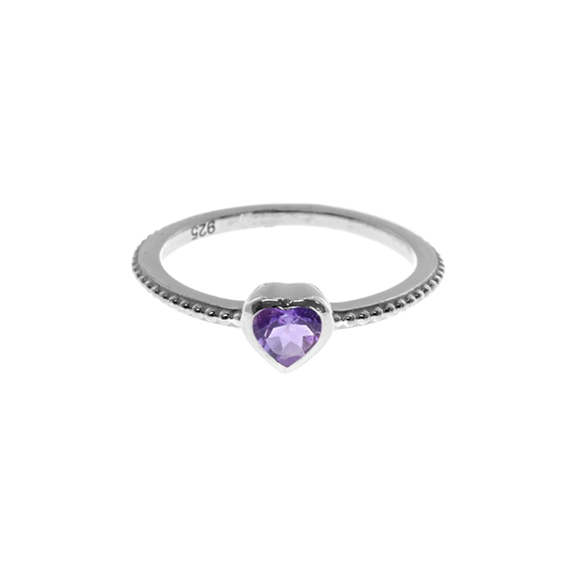 Samira amethyst heart ring