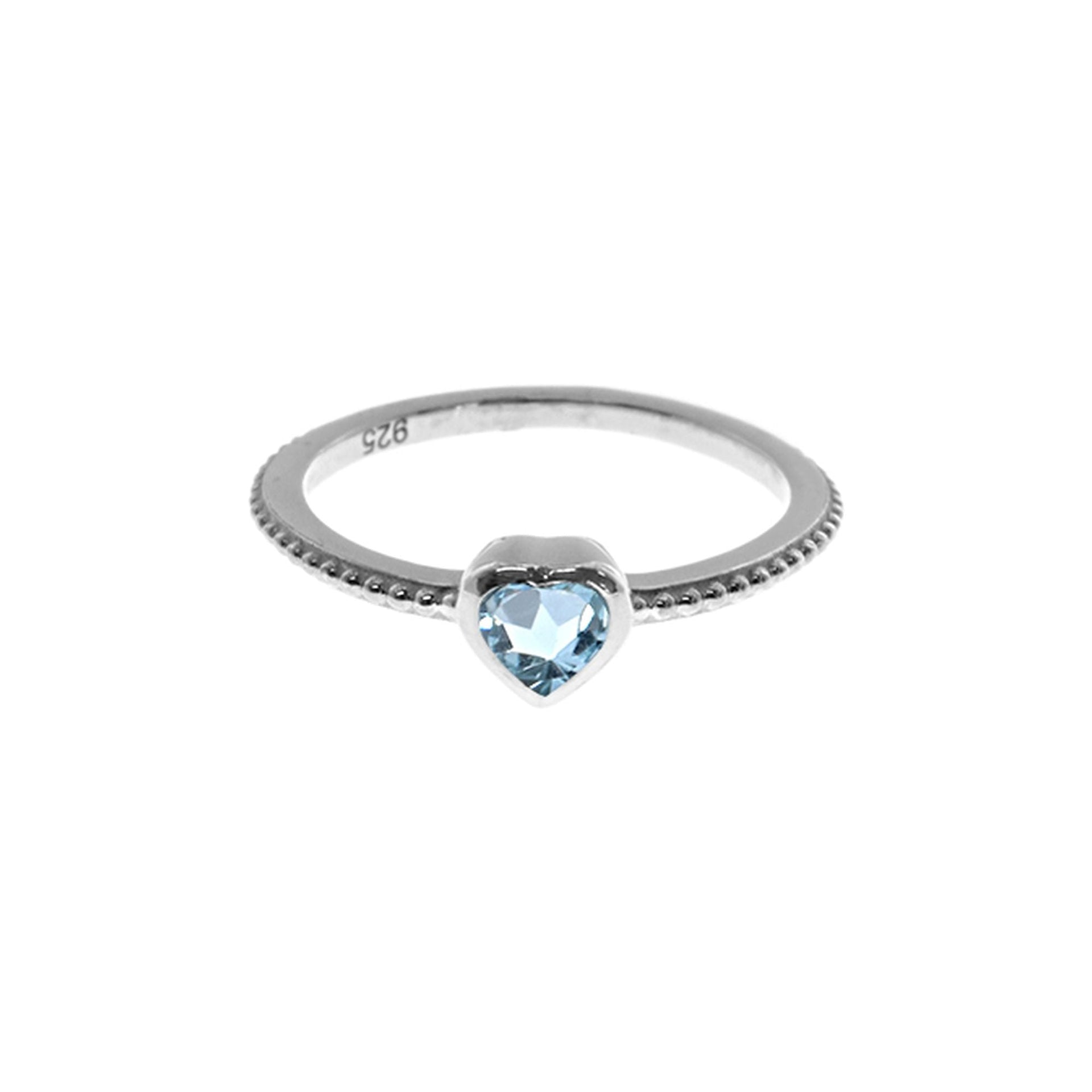 Samira blue topaz heart ring