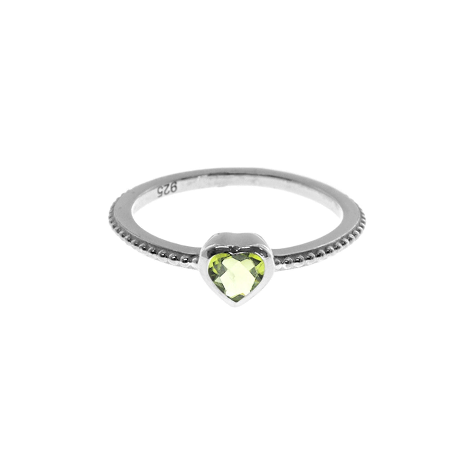 Samira peridot heart ring