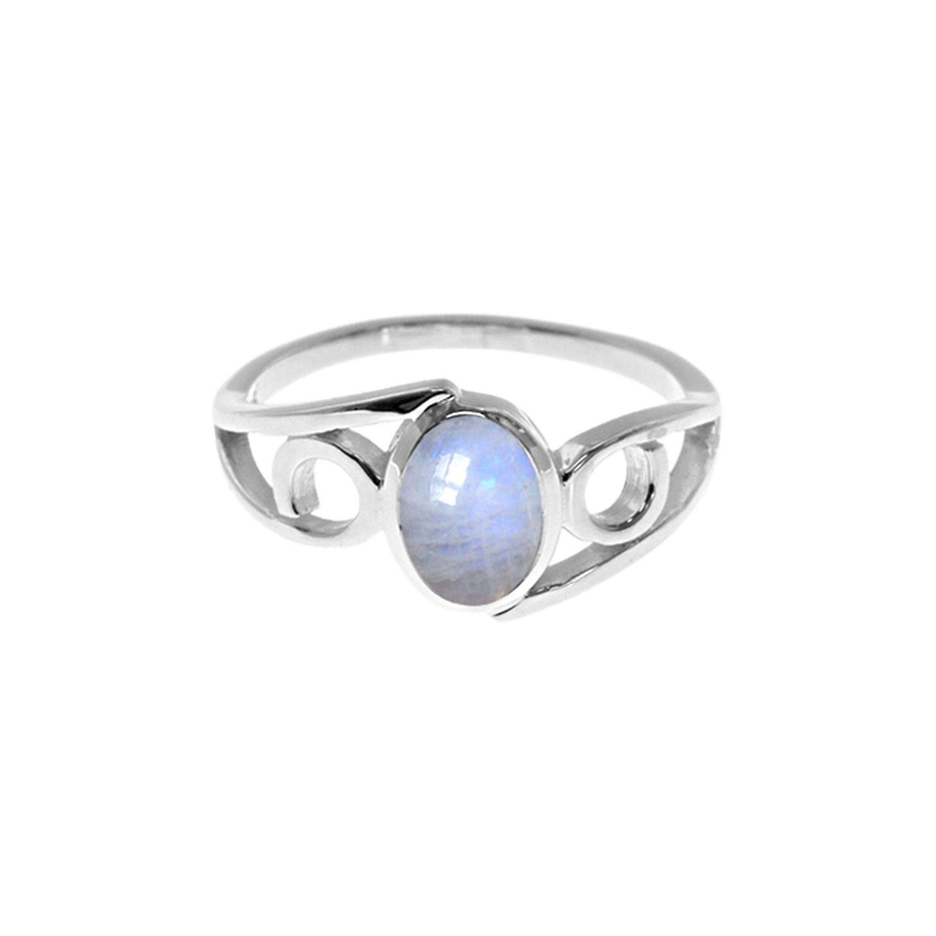 Betsy rainbow moonstone loop ring