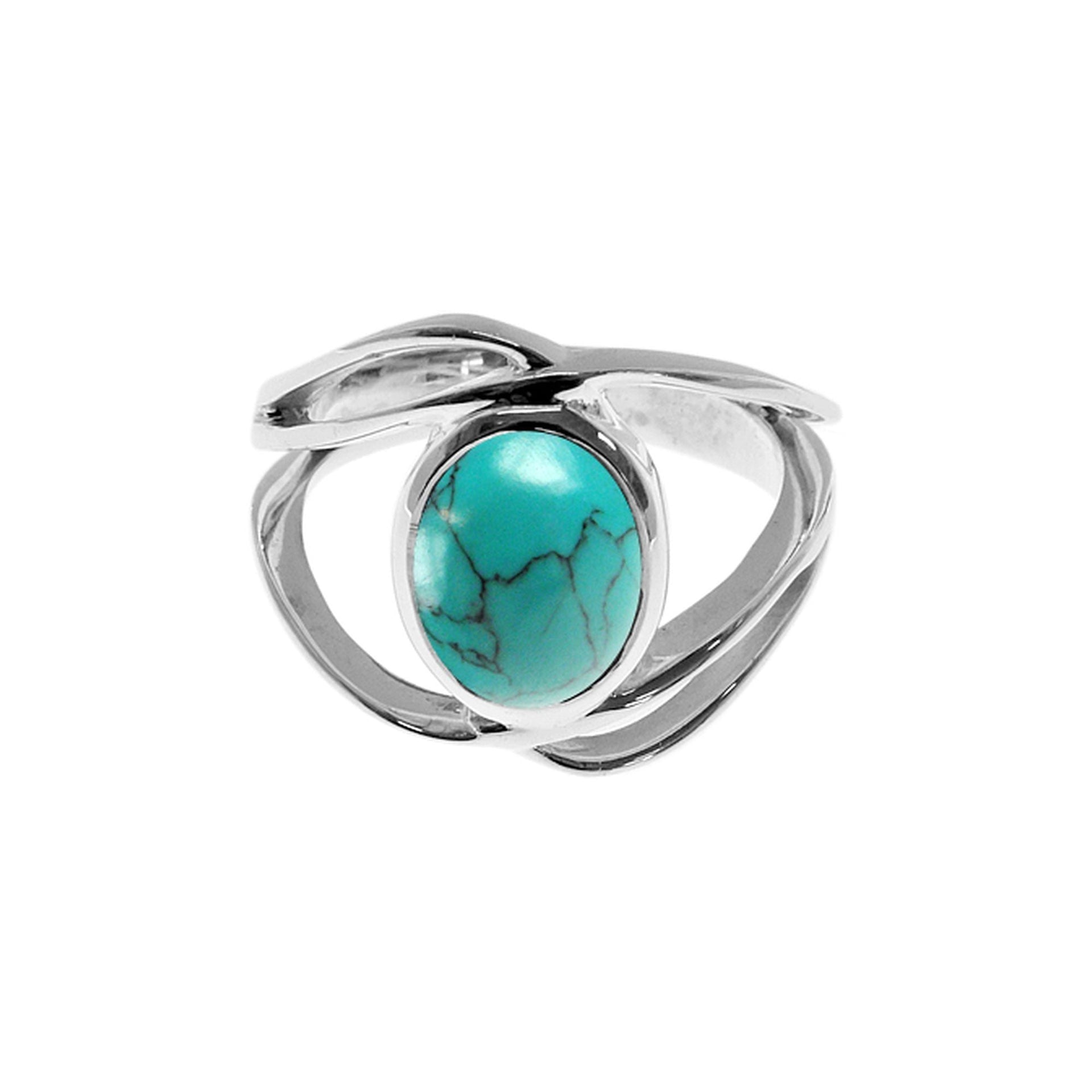 Betsy large crossover turquoise ring