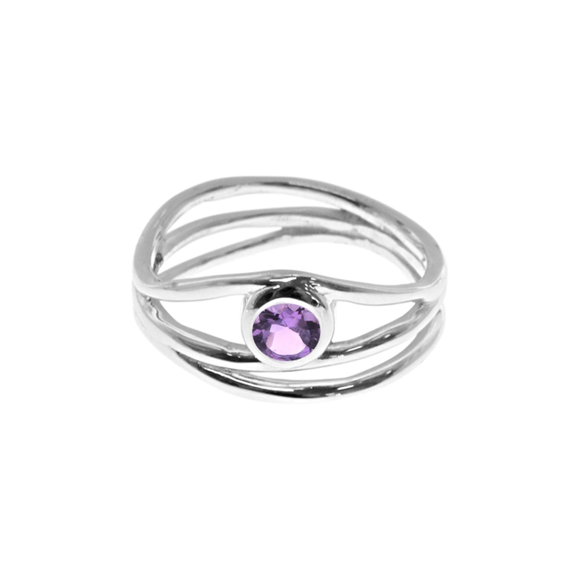 Lola triple wave amethyst ring