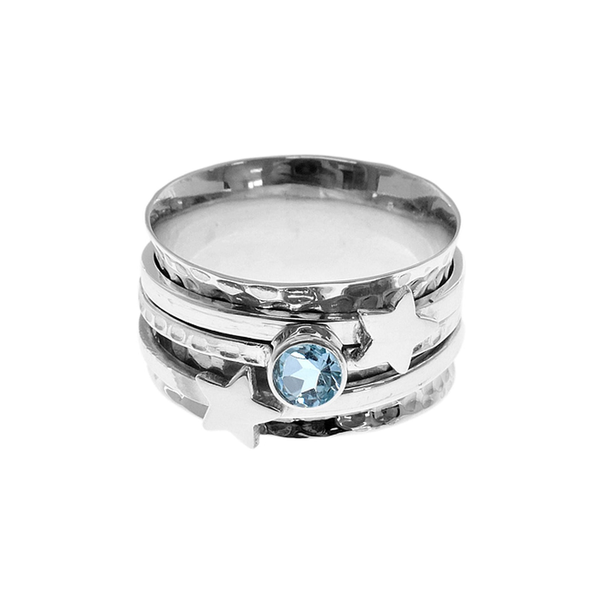 Lexi star blue topaz spinning ring