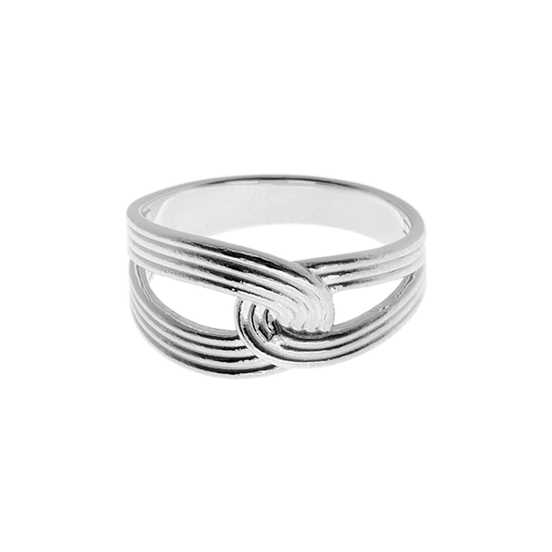 Phoebe linked ridged loops ring