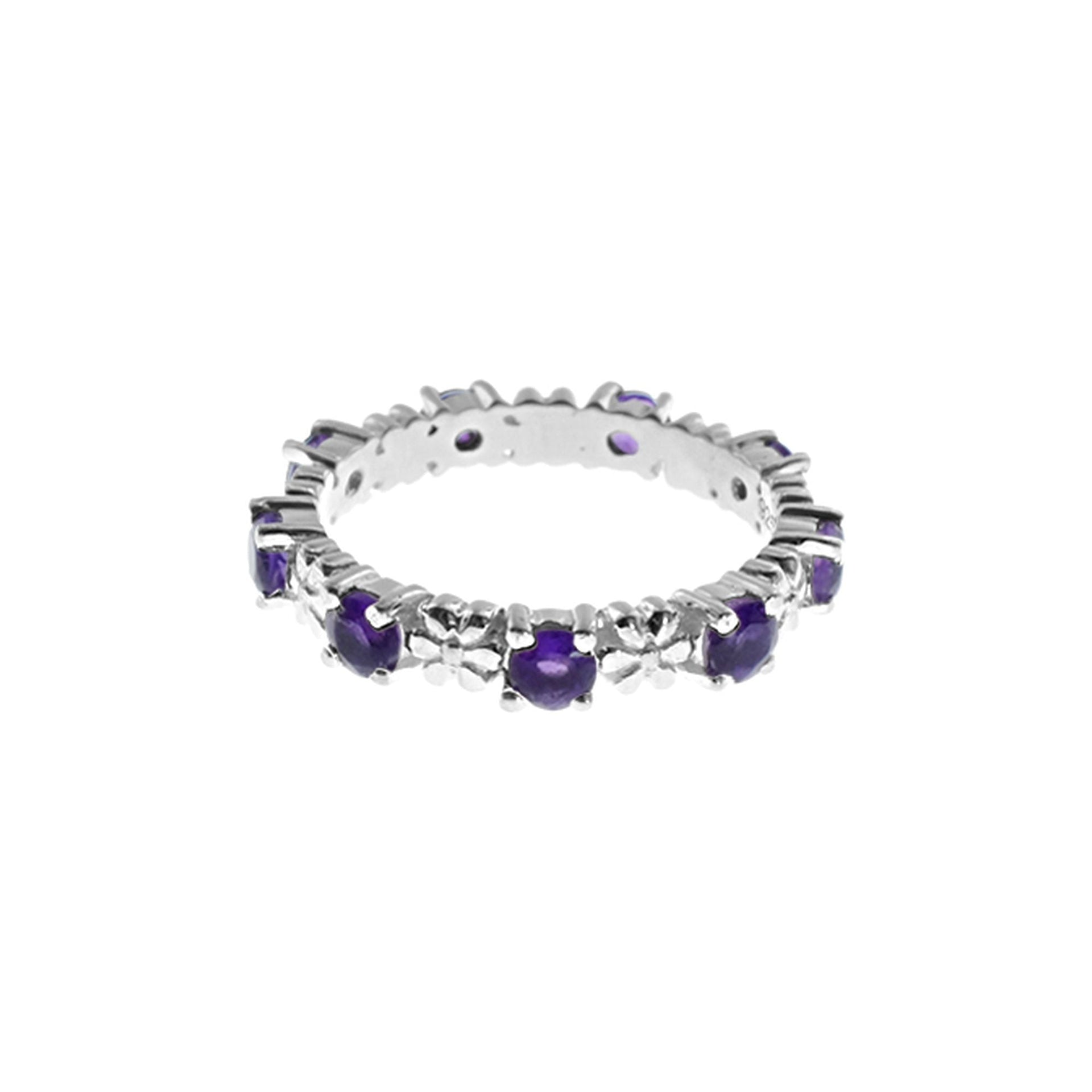Tilly floral amethyst eternity ring