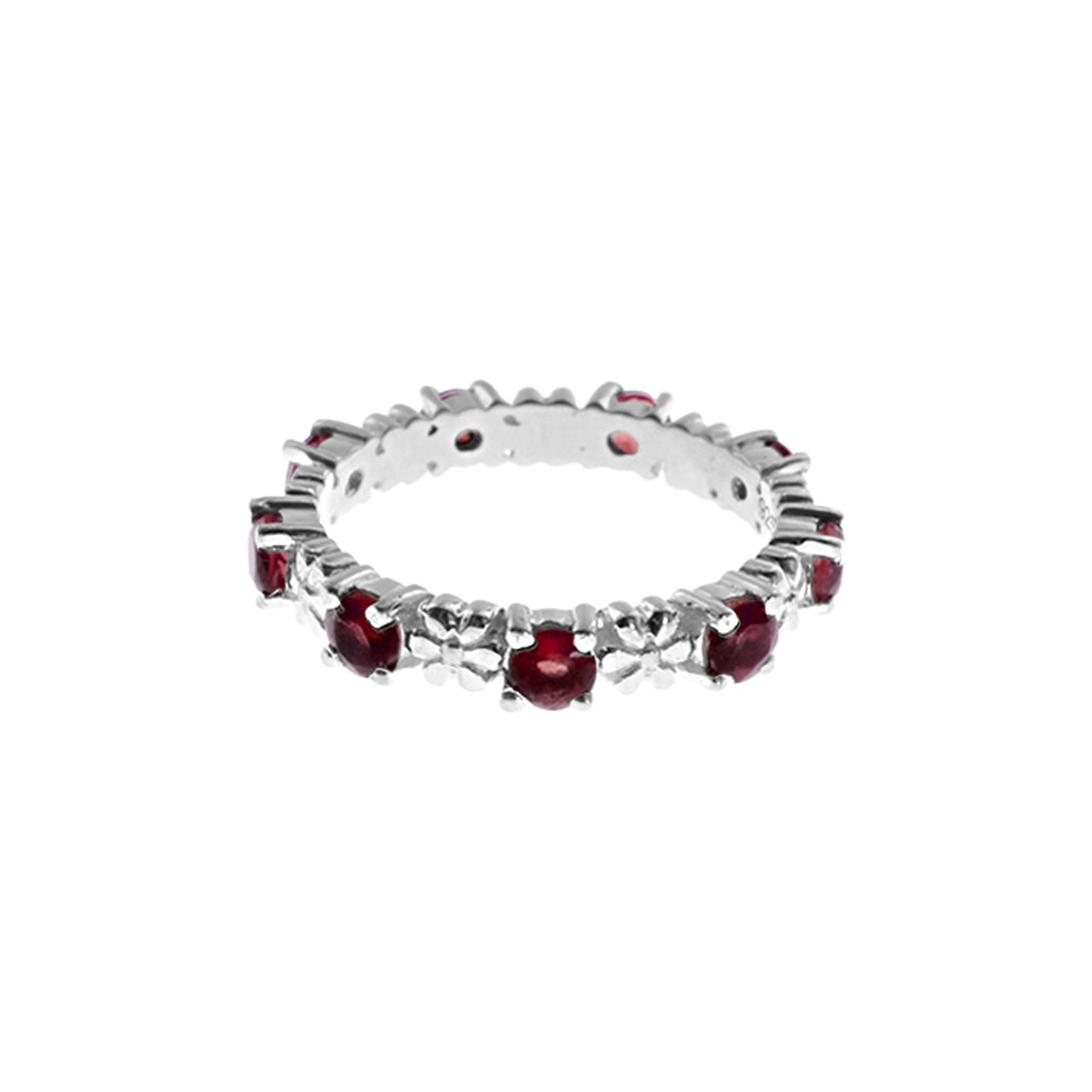Tilly floral garnet eternity ring
