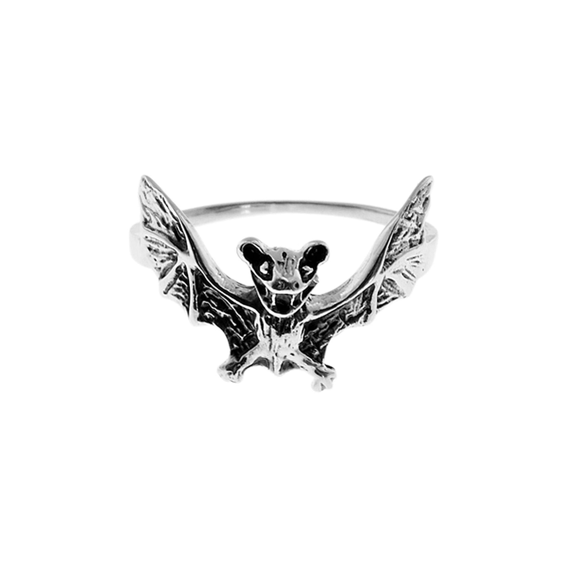Harley oxidised bat ring