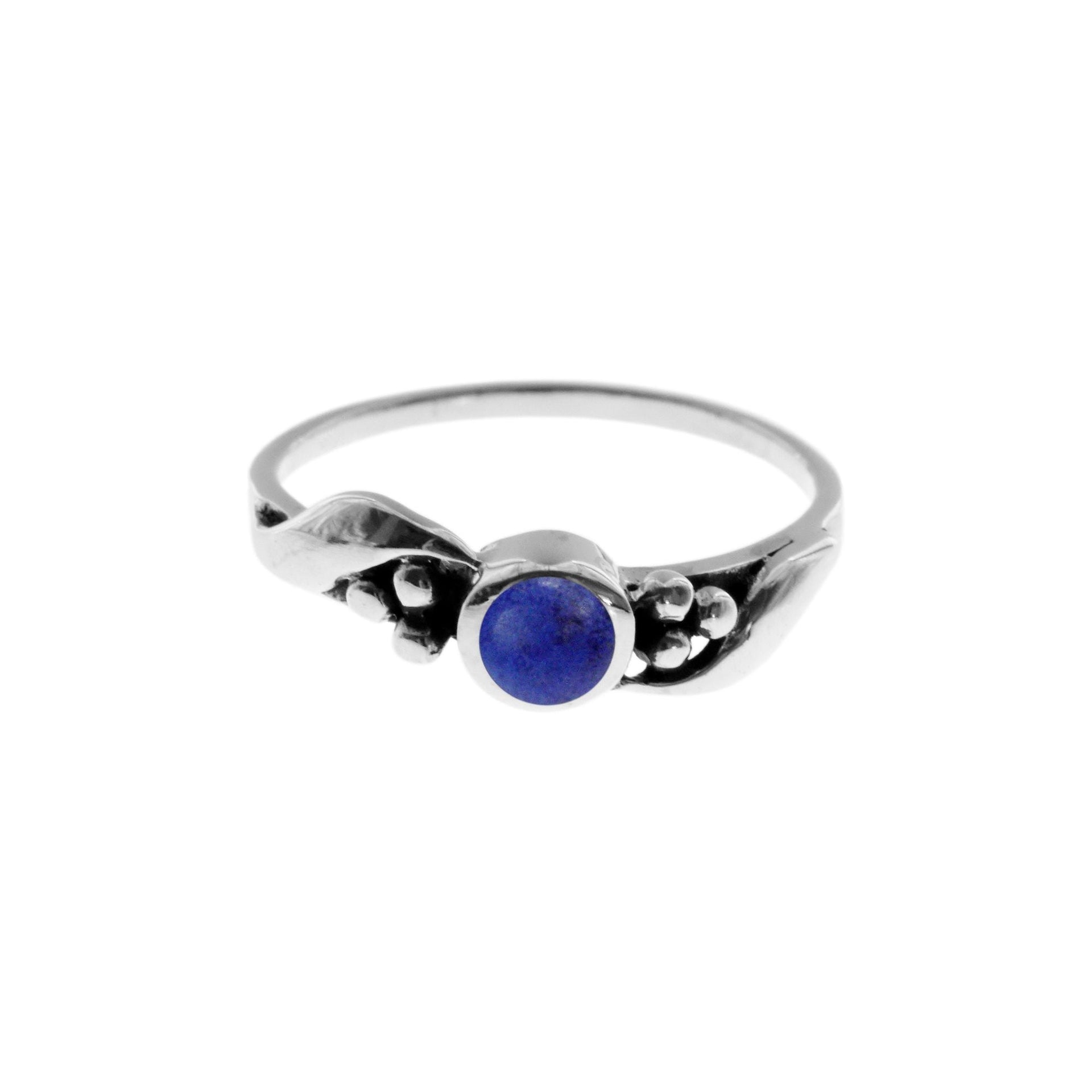 Tilly leaf and bud lapis lazuli ring