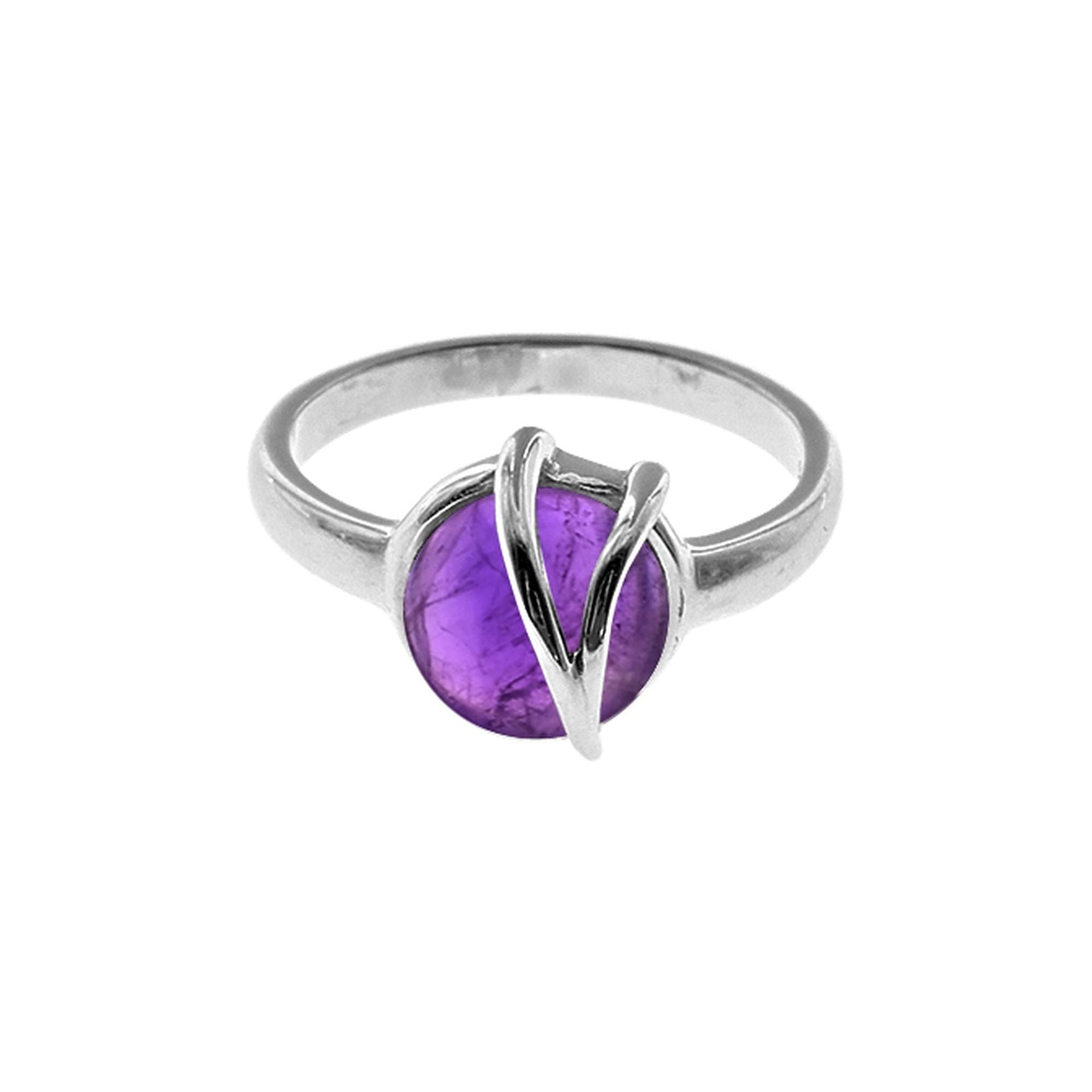 Amy round amethyst with wire overlay