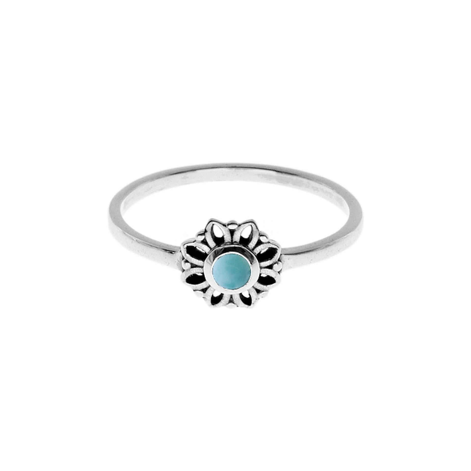 Catalina larimar dahlia ring