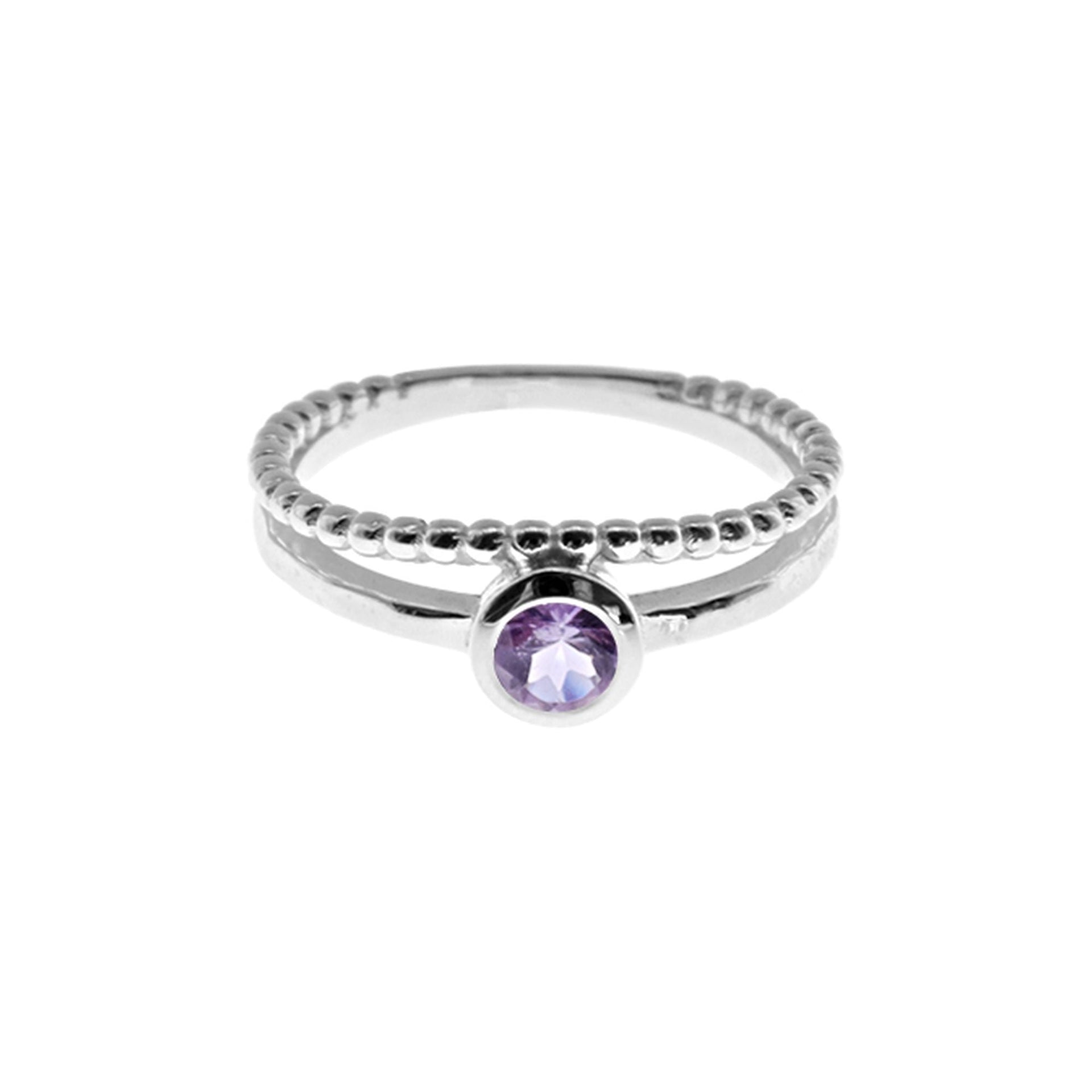 Lola amethyst double shank ring