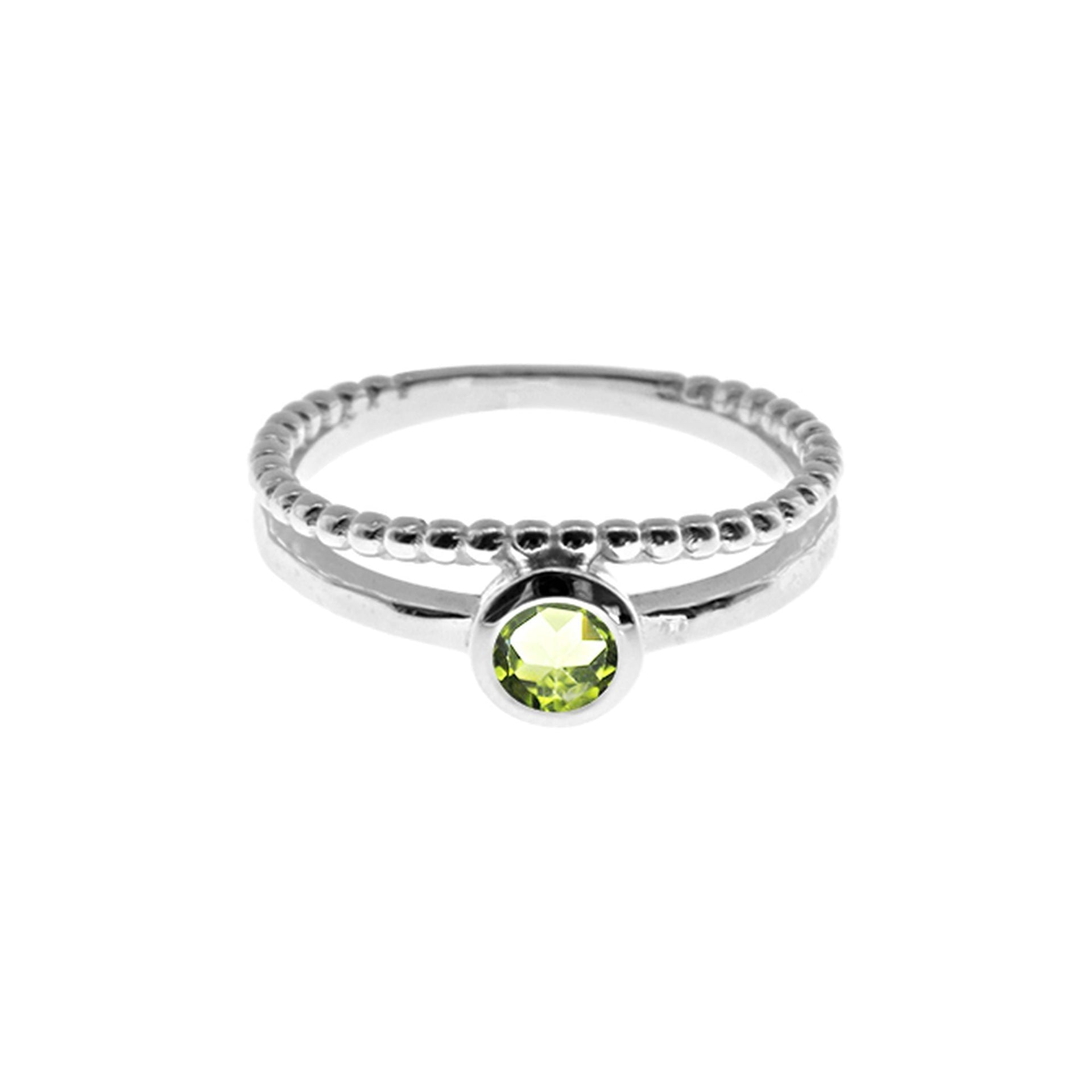 Lola peridot double shank ring