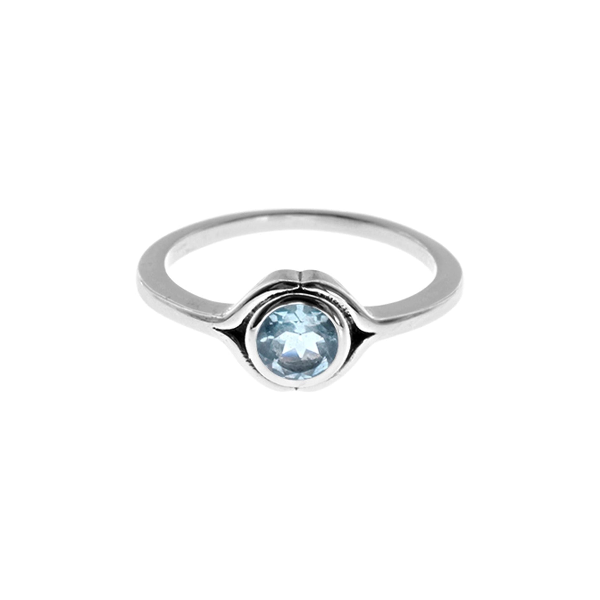 Lola framed blue topaz ring