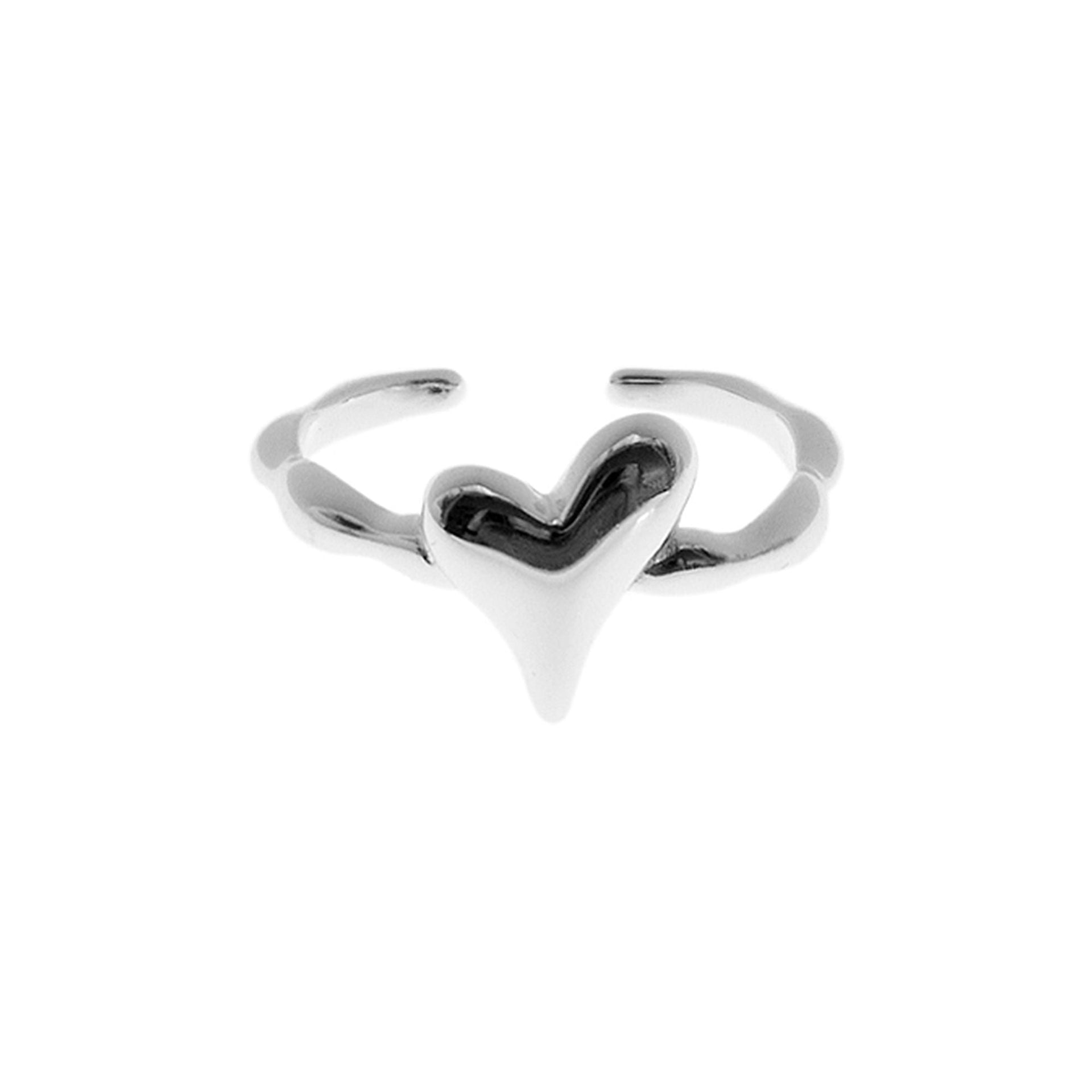 Amora adjustable offset heart ring