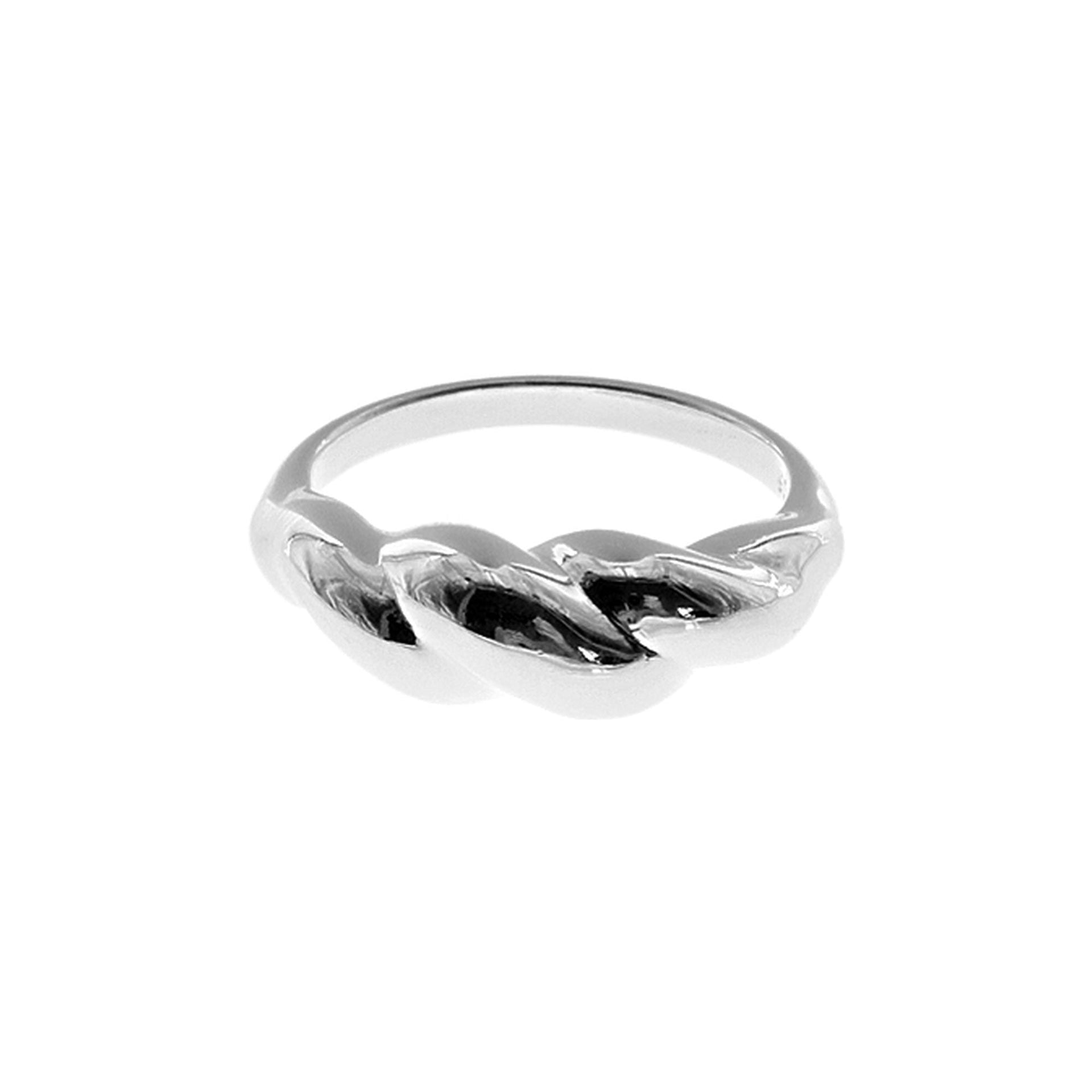 Phoebe tapered triple twist ring
