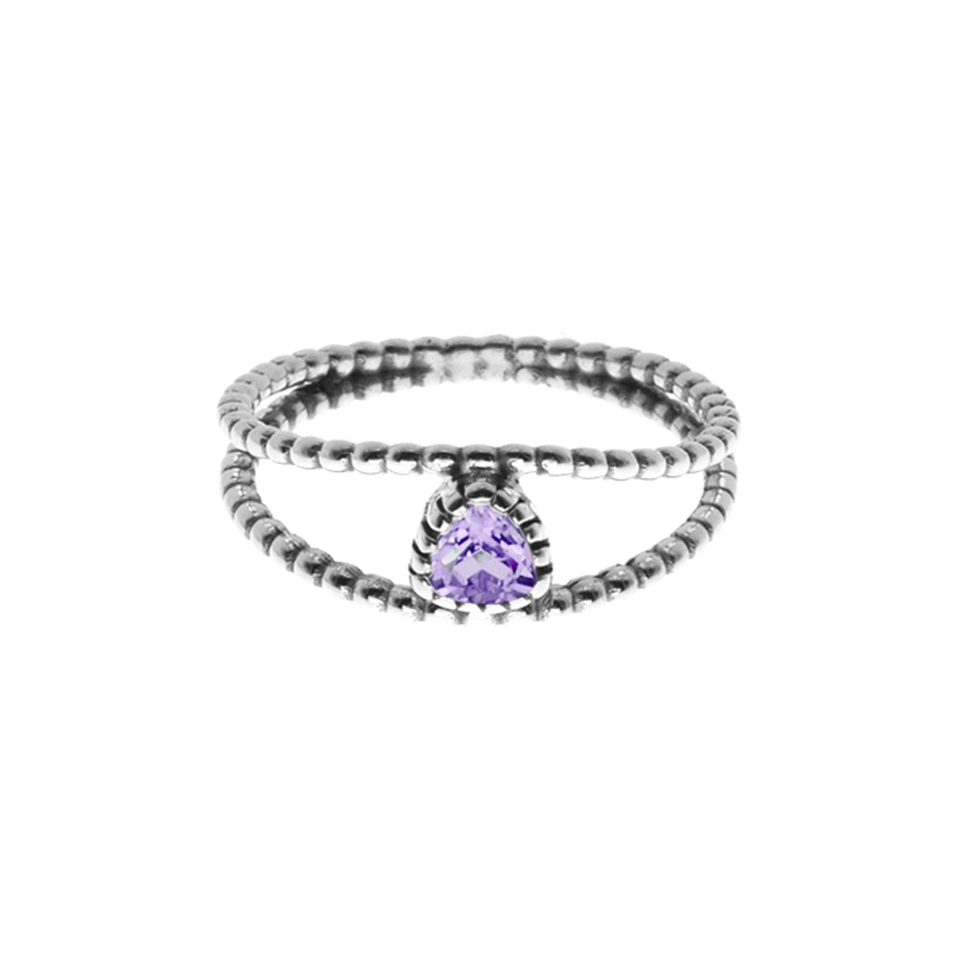 Catalina split bobble ring with amethyst