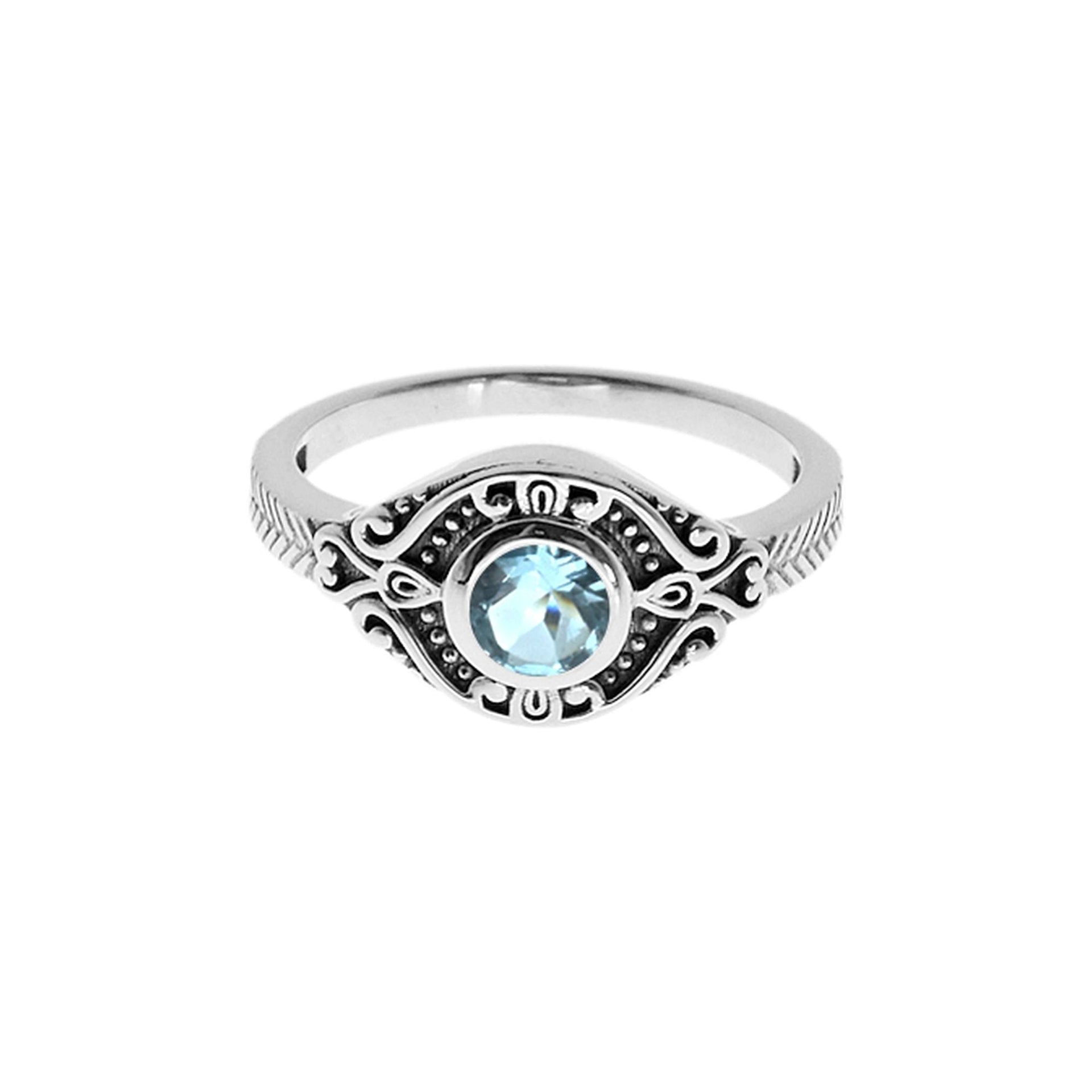Catalina chunky ring with blue topaz
