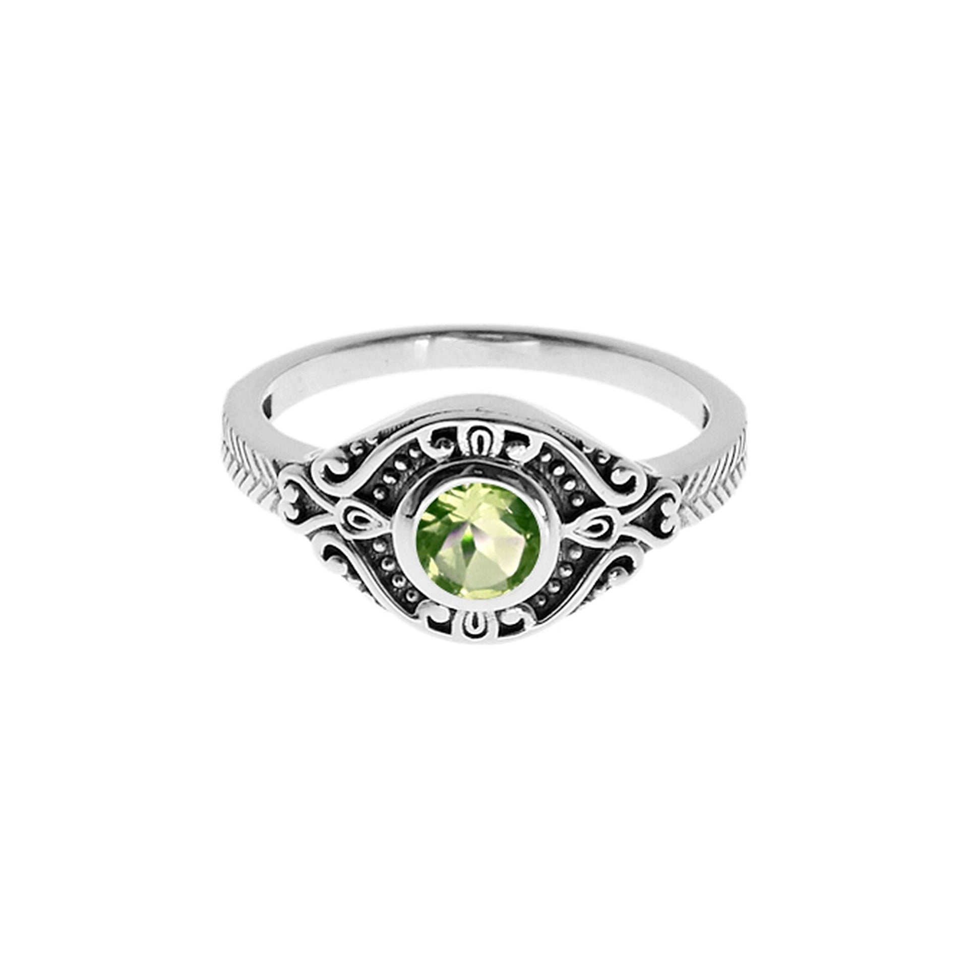Catalina chunky ring with faceted peridot