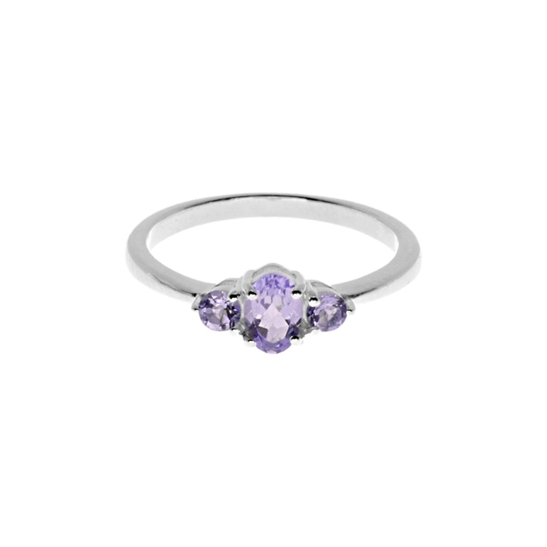 Kara triple faceted amethyst ring