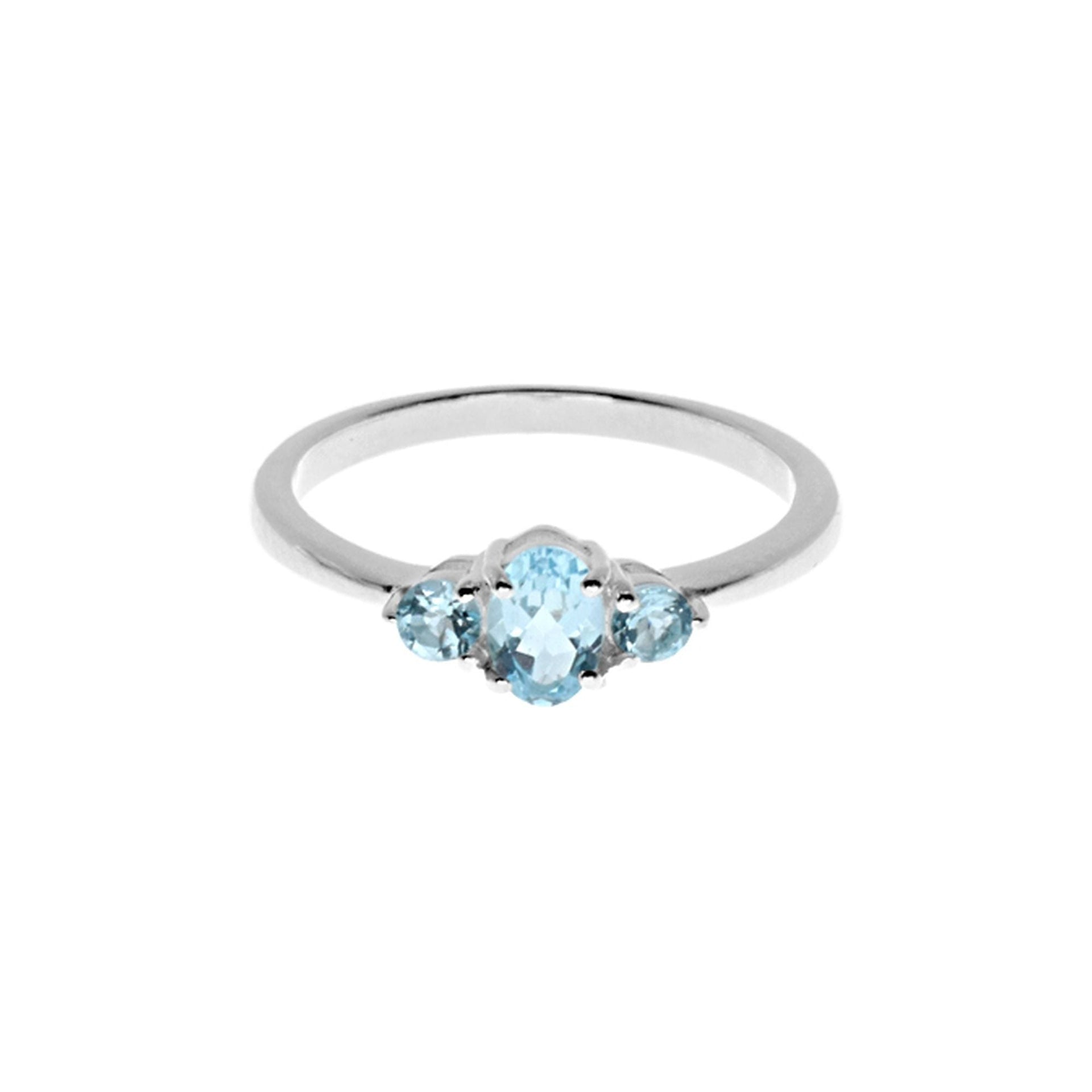 Kara triple blue topaz ring