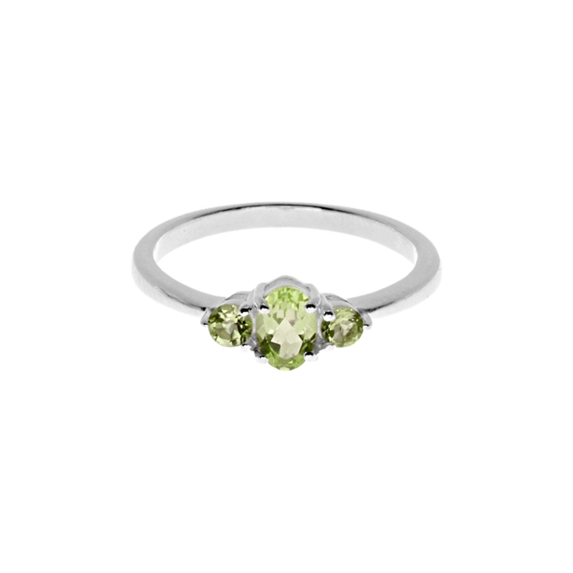 Kara triple faceted peridot ring