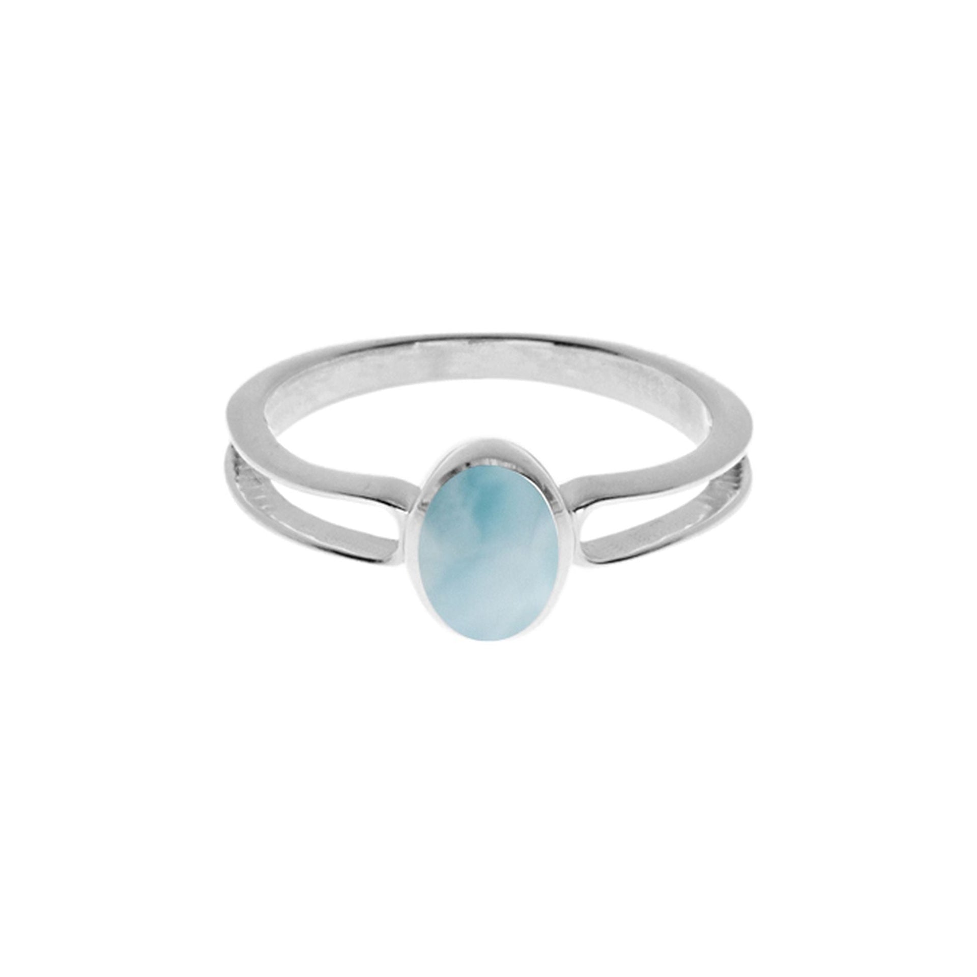 Bridget split ring with larimar